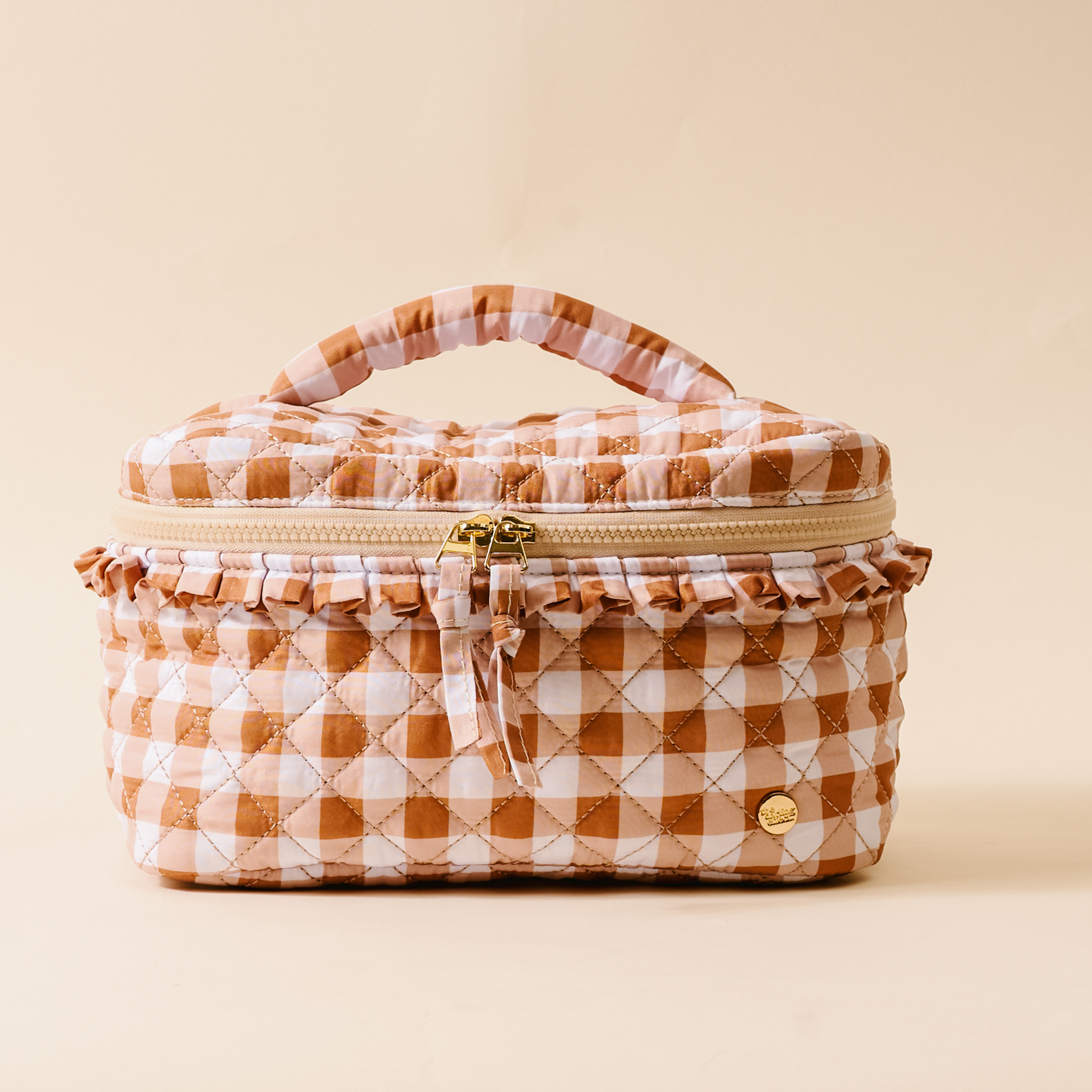 Picture of Glam & Go Quilted Cosmetic Bag-Maple Gingham