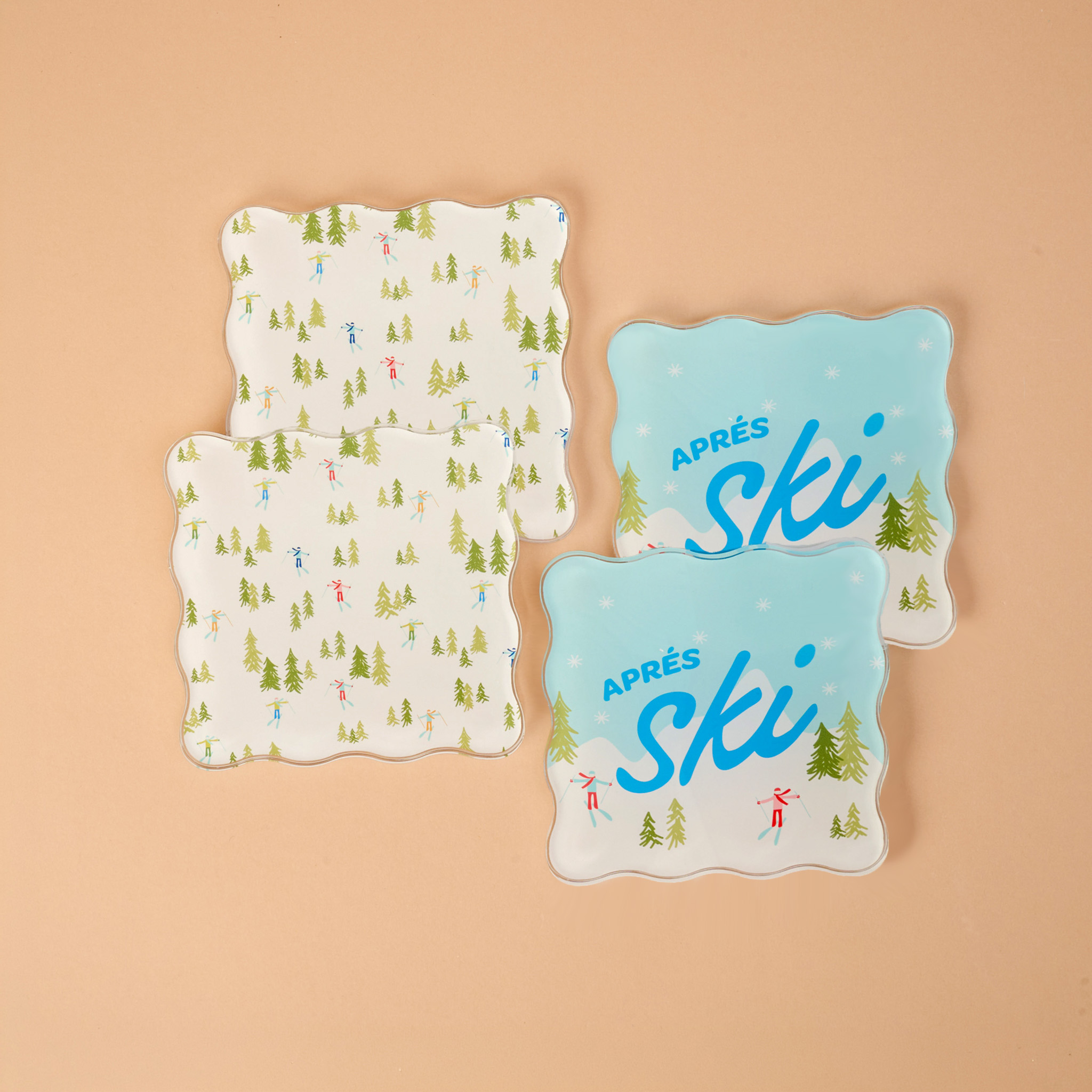 Picture of Table Talk Acrylic Coaster Set-Aprés Ski