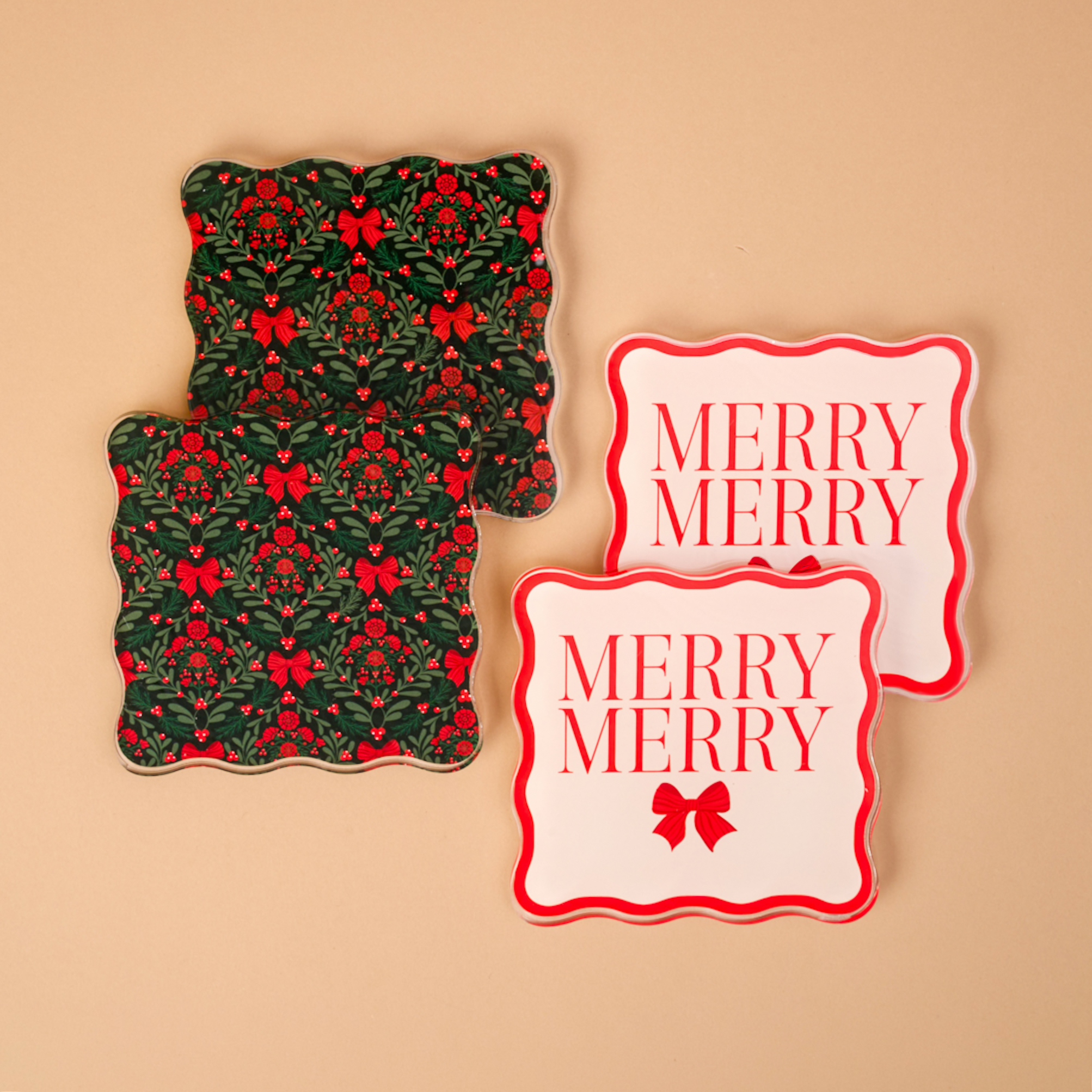 Picture of Table Talk Acrylic Coaster Set-A Merry Moment