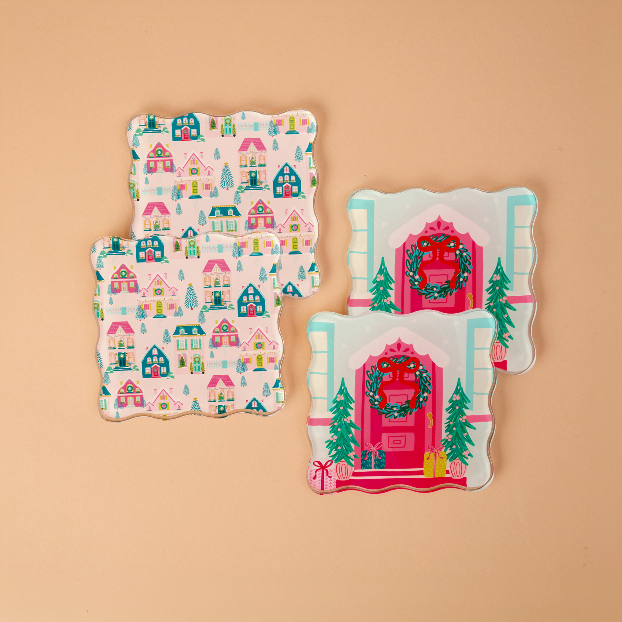 Picture of Table Talk Acrylic Coaster Set-Sugarplum Lane