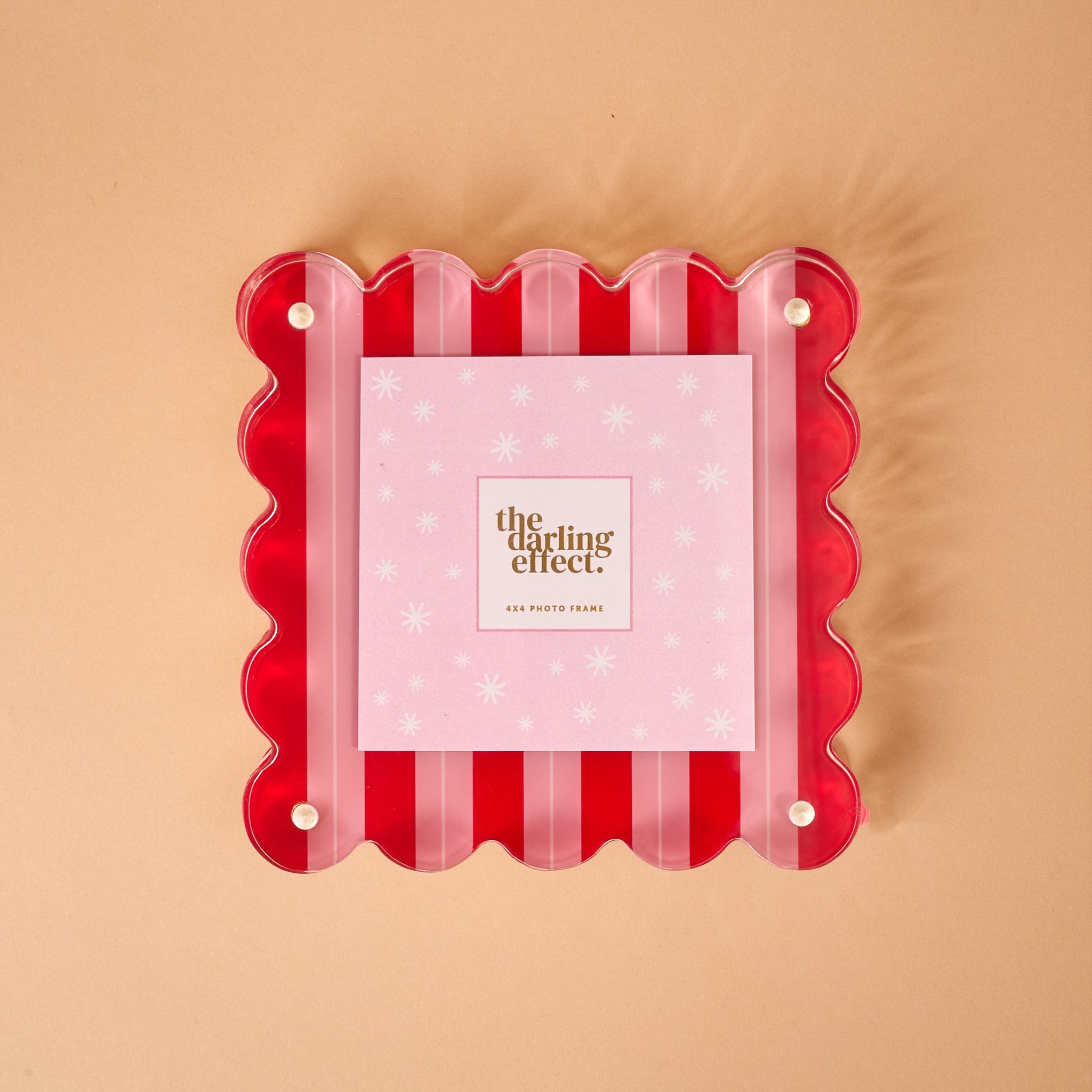 Picture of Square Scalloped Acrylic Frame-Peppermint Stripes
