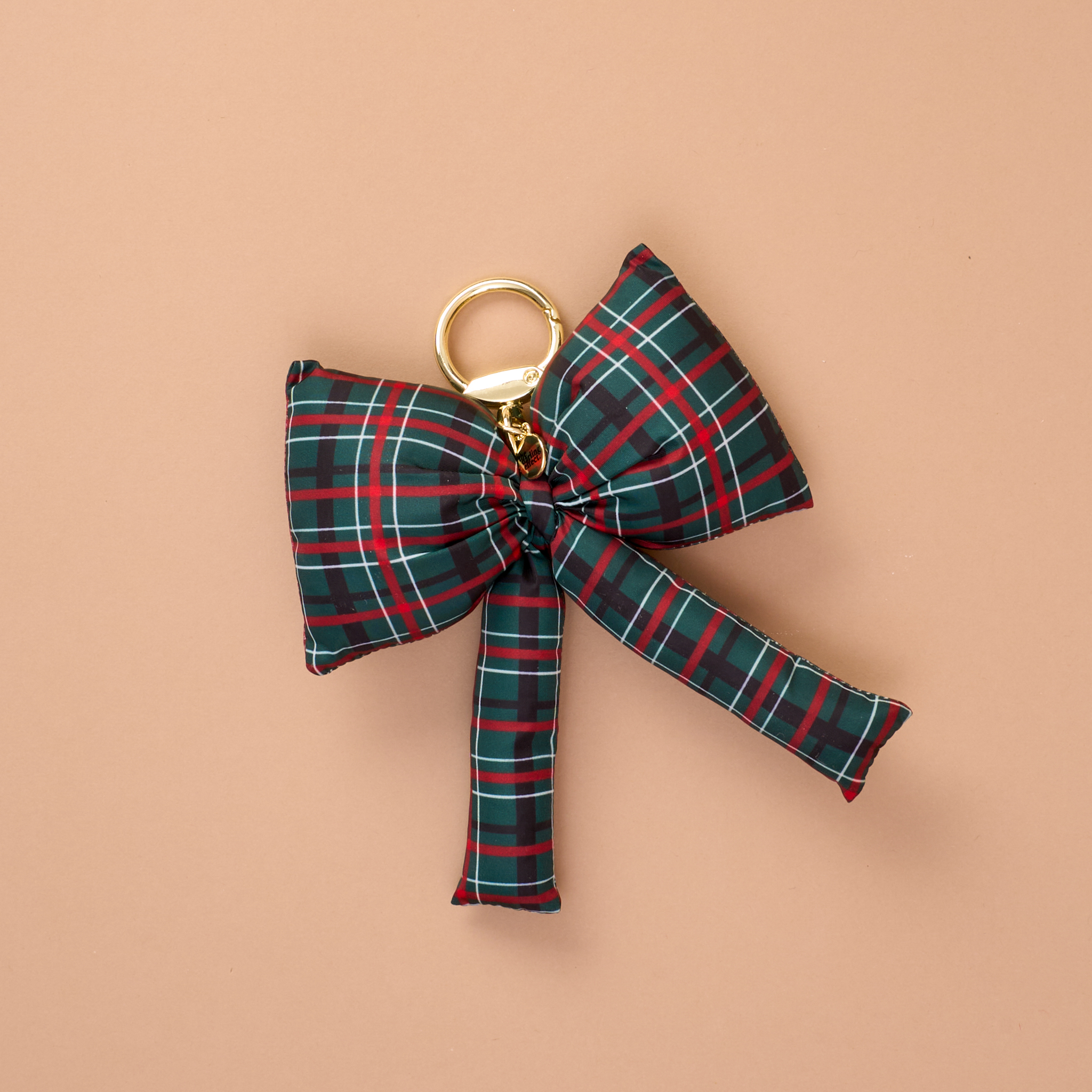 Picture of Puffy Bow Bag Charm-Classic Plaid