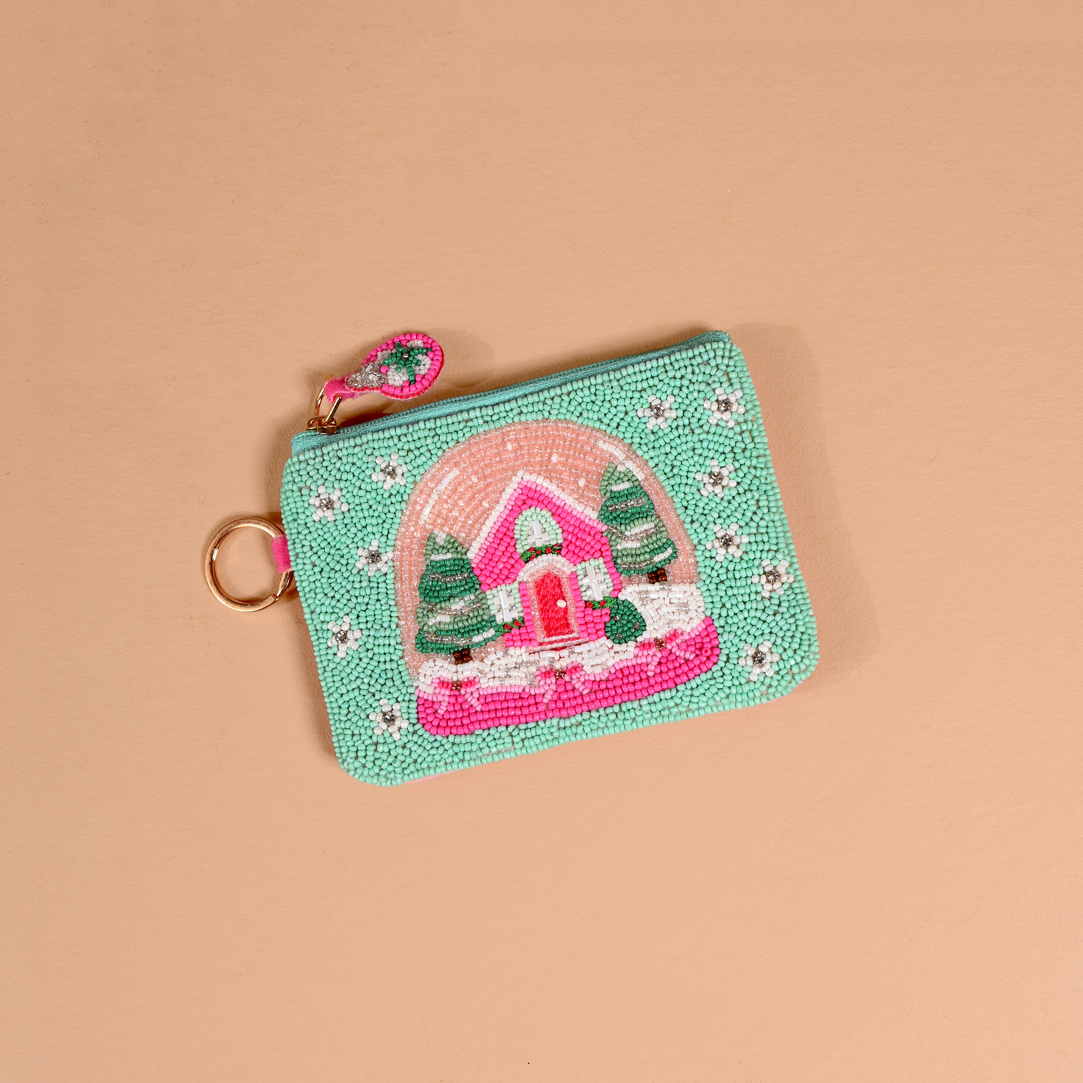 Picture of Handcrafted Beaded Pouch-Snowy Dreams