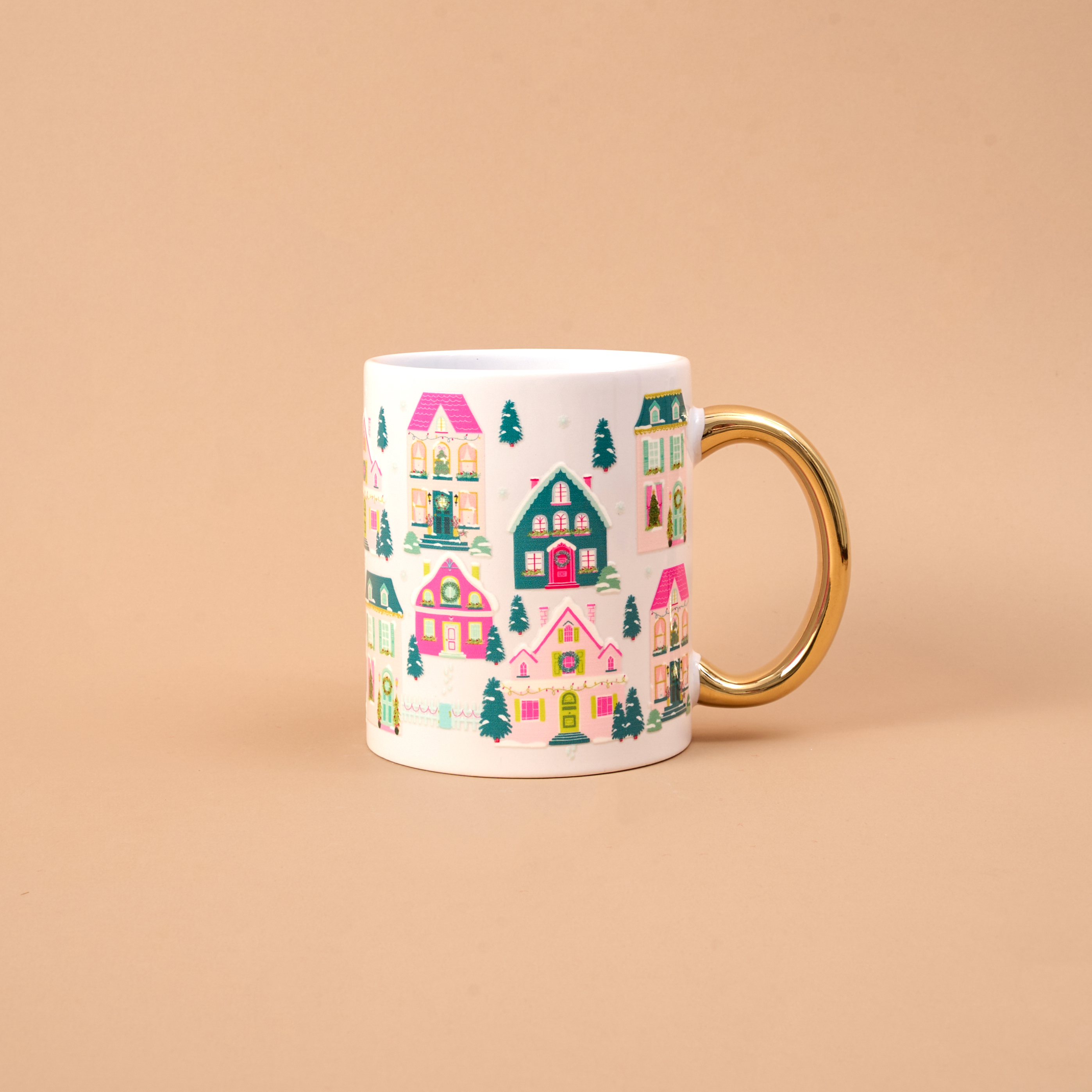 Picture of Cozy Cute Ceramic Mug-Pink Pine Village