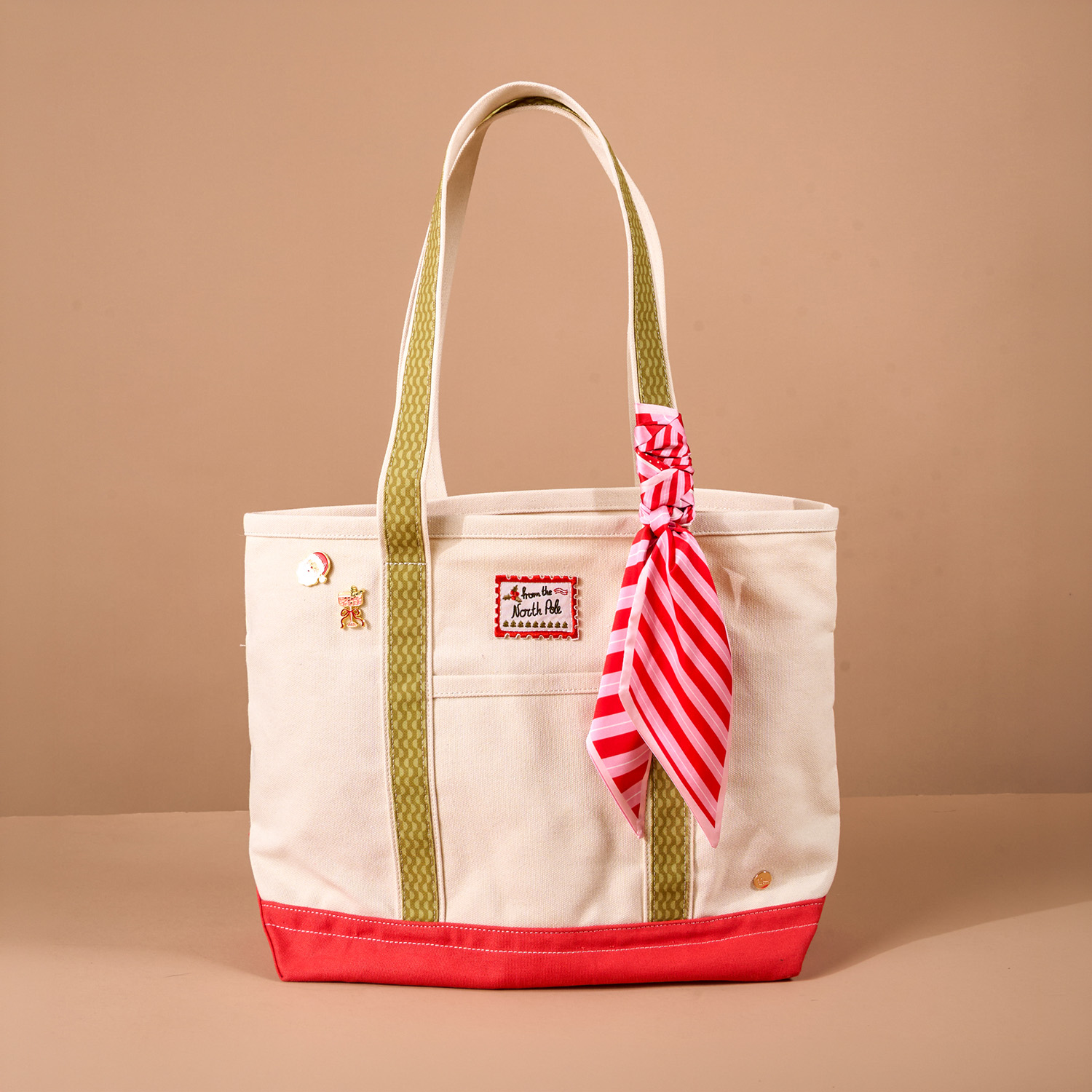 Picture of The Darling Canvas Tote Bag-Peppermint Stripes