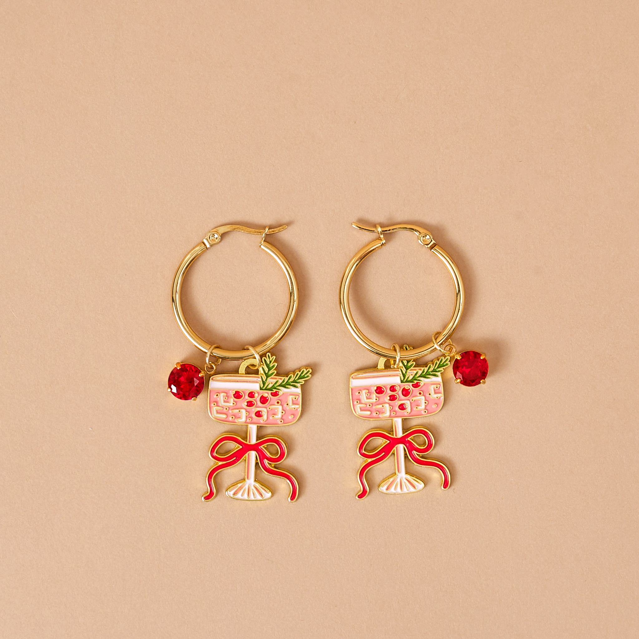 Picture of Signature Hoop Earrings-Cranberry Cosmo