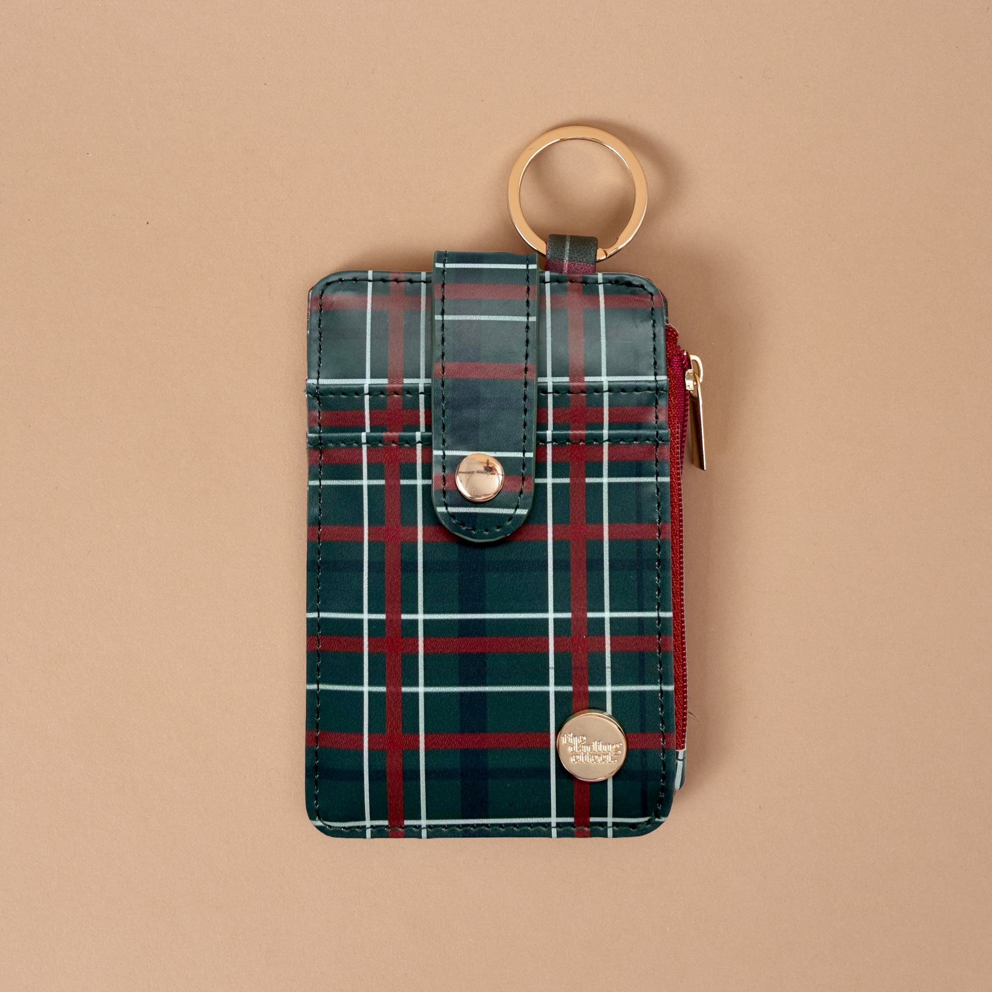 Picture of Keychain Wallet-Evergreen Plaid