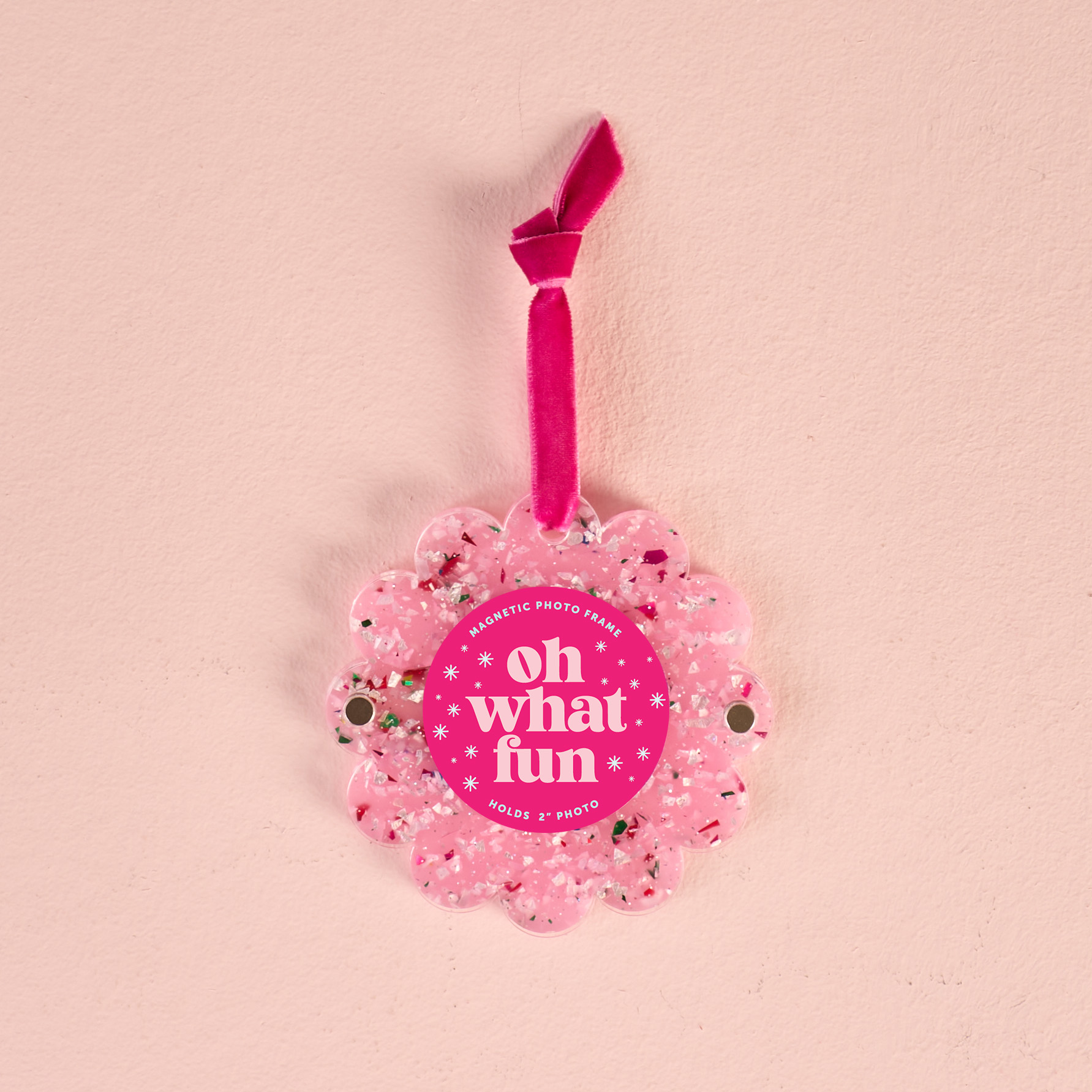 Picture of Scalloped Round Picture Frame Ornament-Confetti Pi