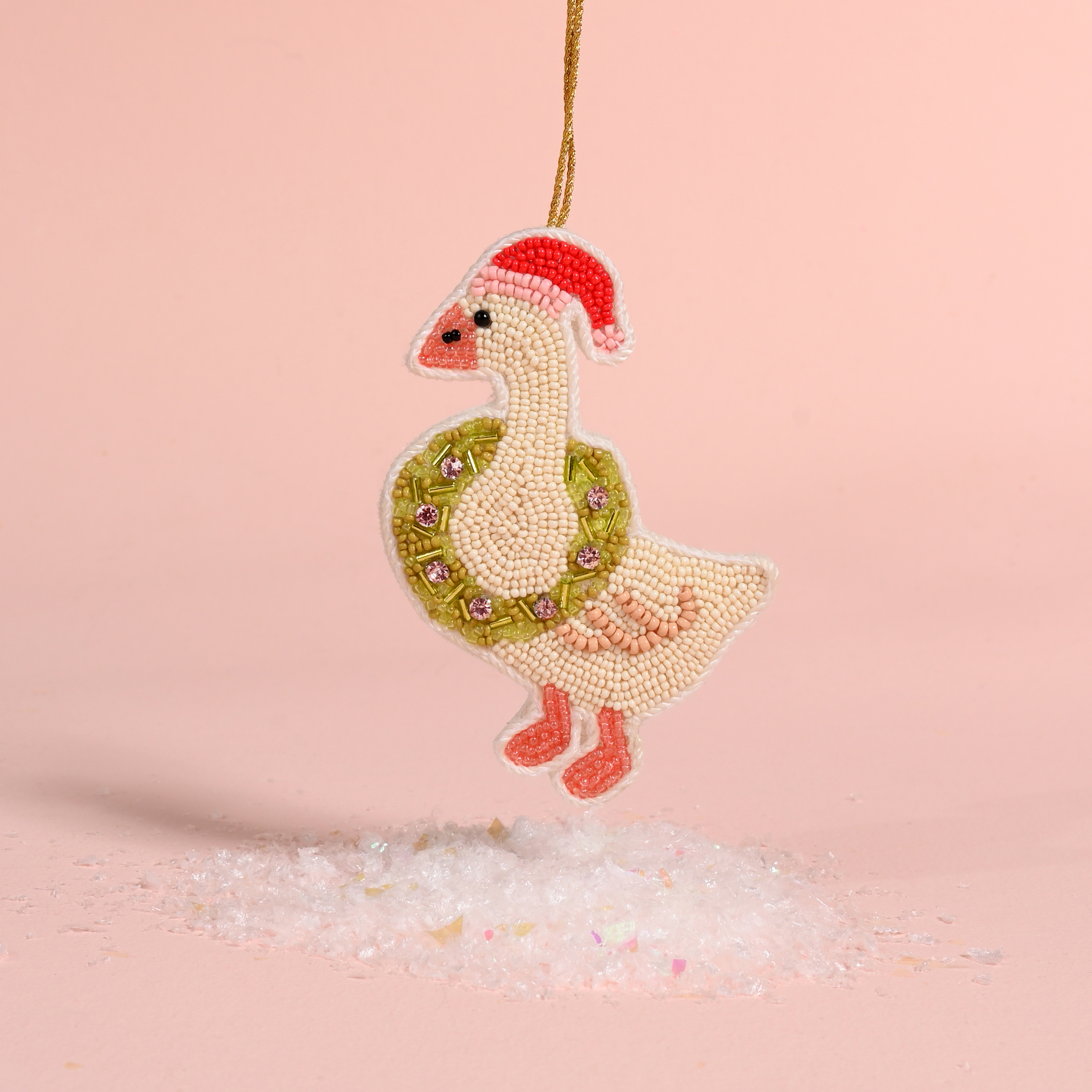 Picture of Handcrafted Beaded Ornament-Merry Silly Goose
