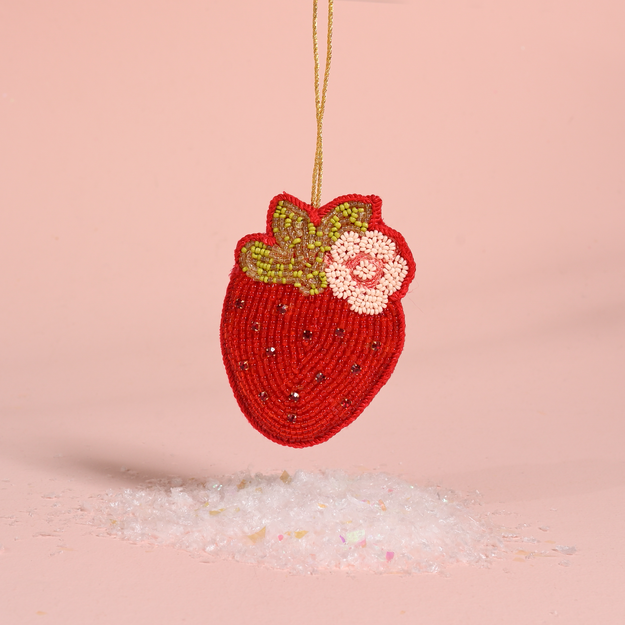 Picture of Handcrafted Beaded Ornament-Strawberry