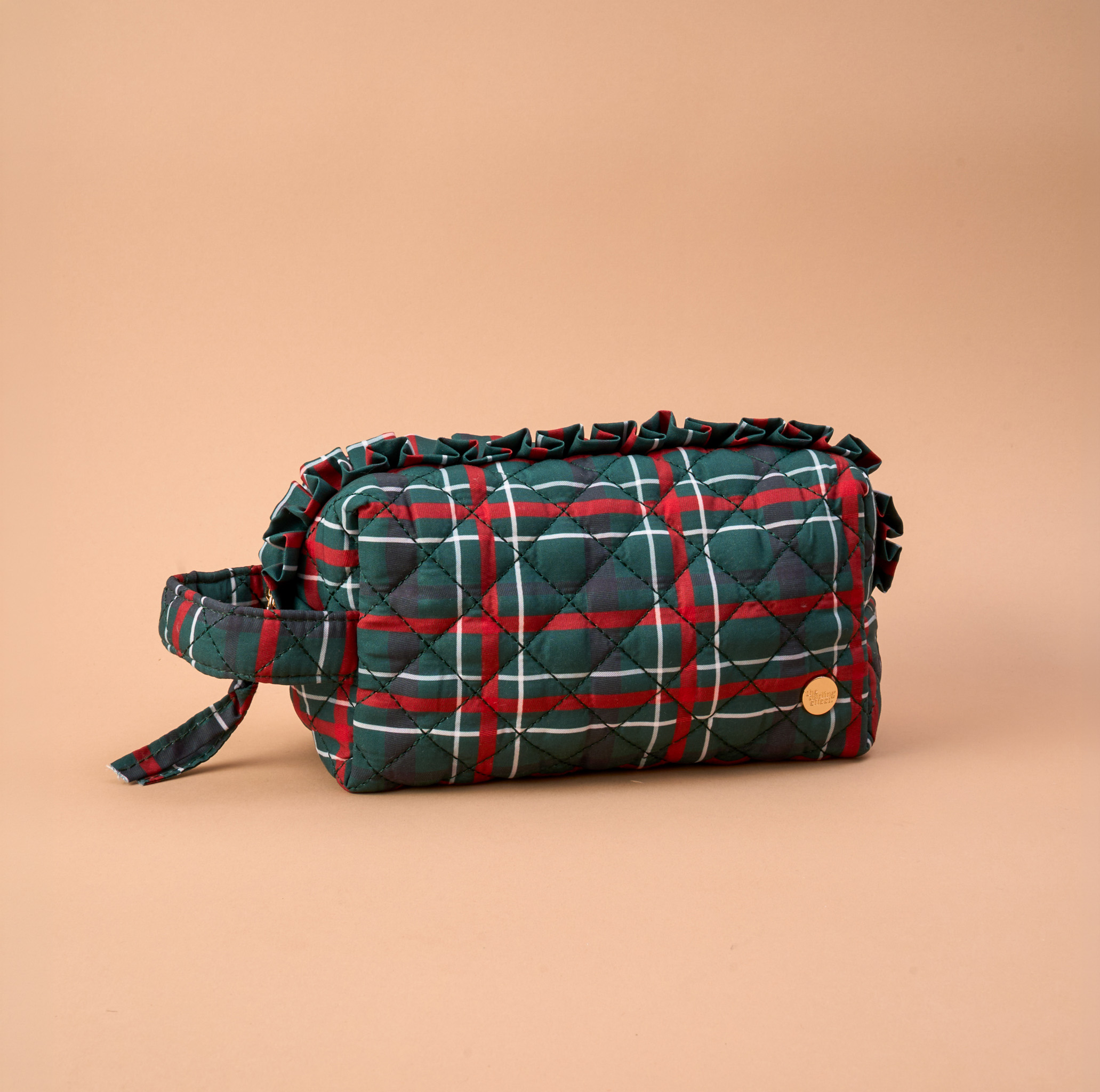 Picture of Essentials Quilted Cosmetic Pouch-Evergreen Plaid