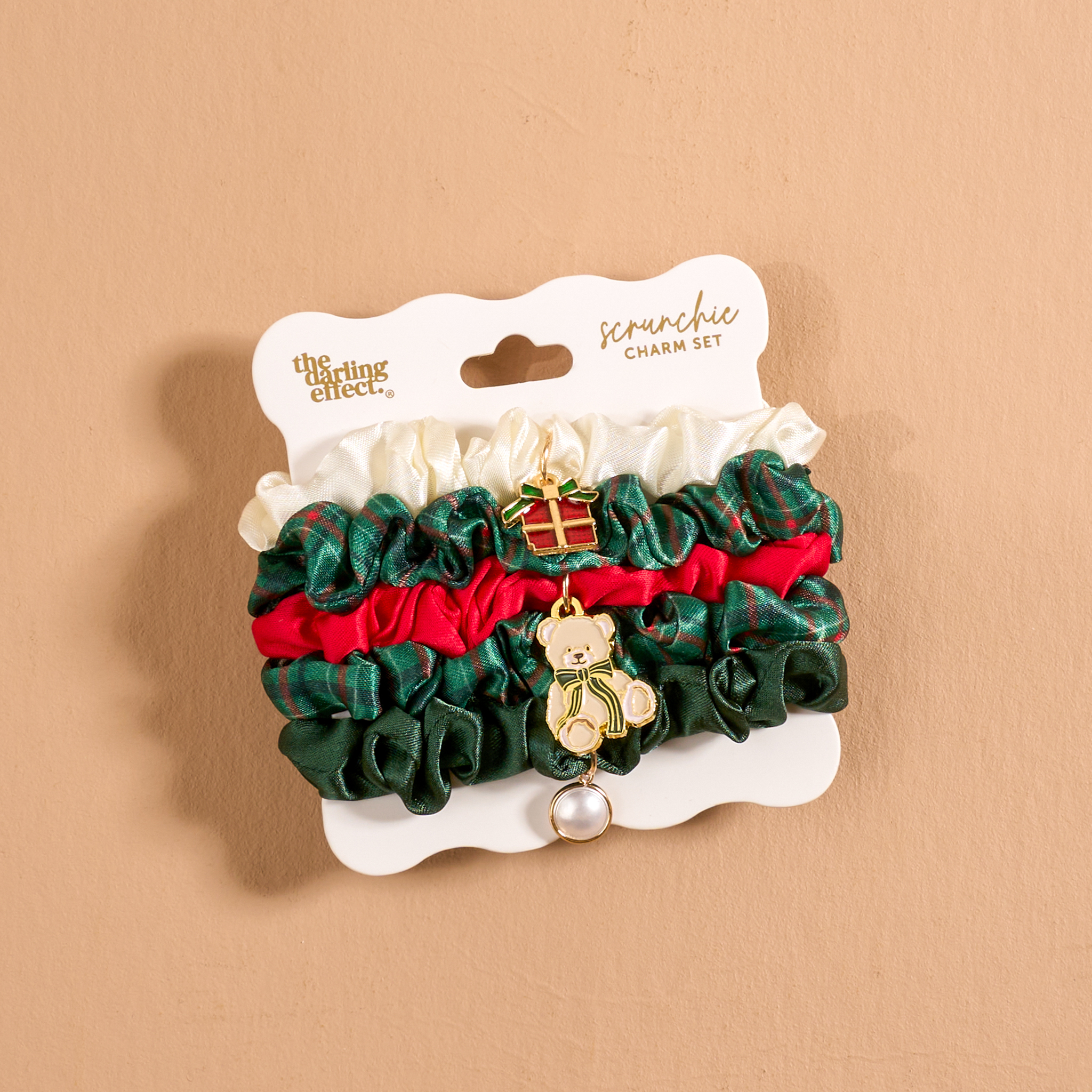 Picture of Scrunchie Charm Set-Evergreen Plaid