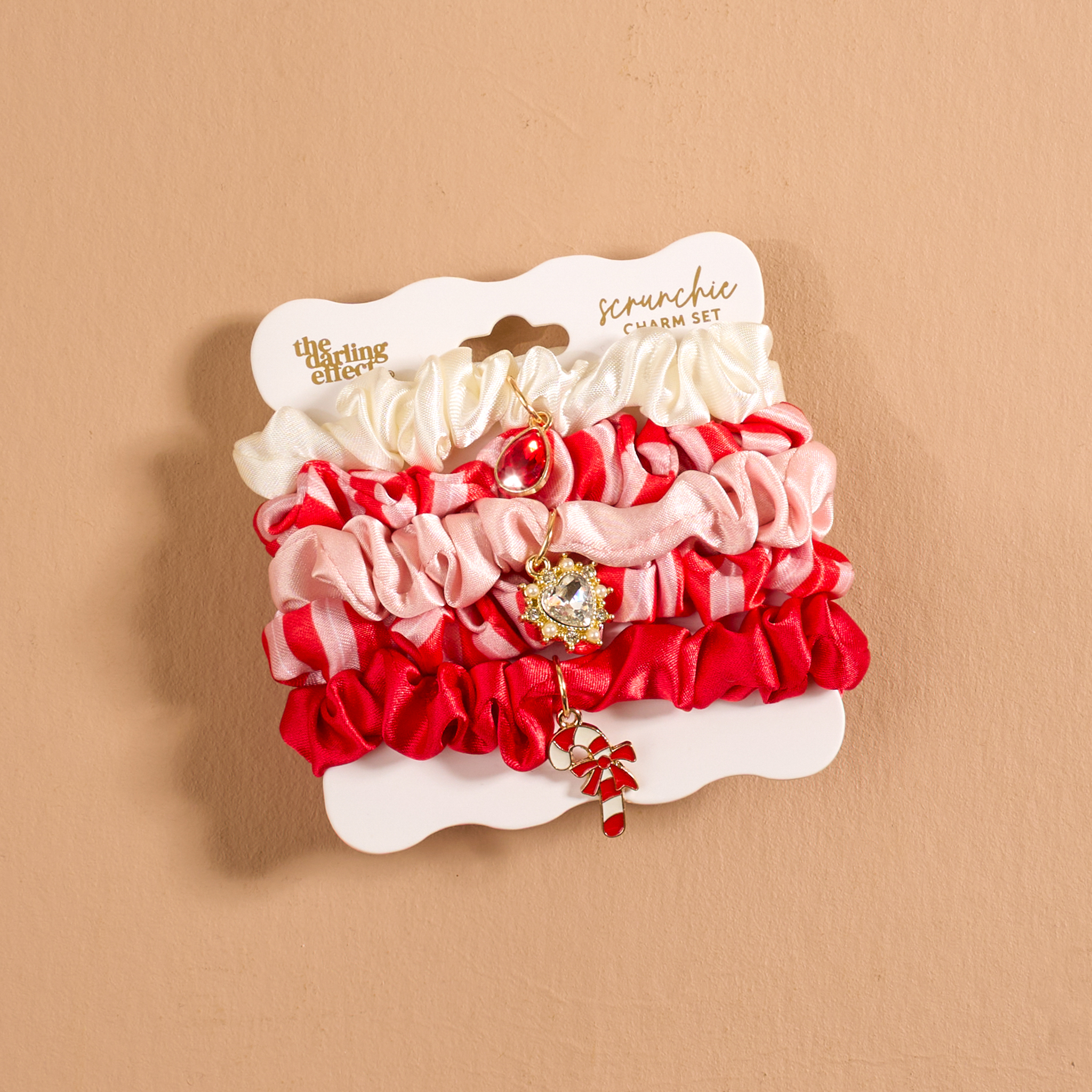 Picture of Scrunchie Charm Set-Peppermint Stripes