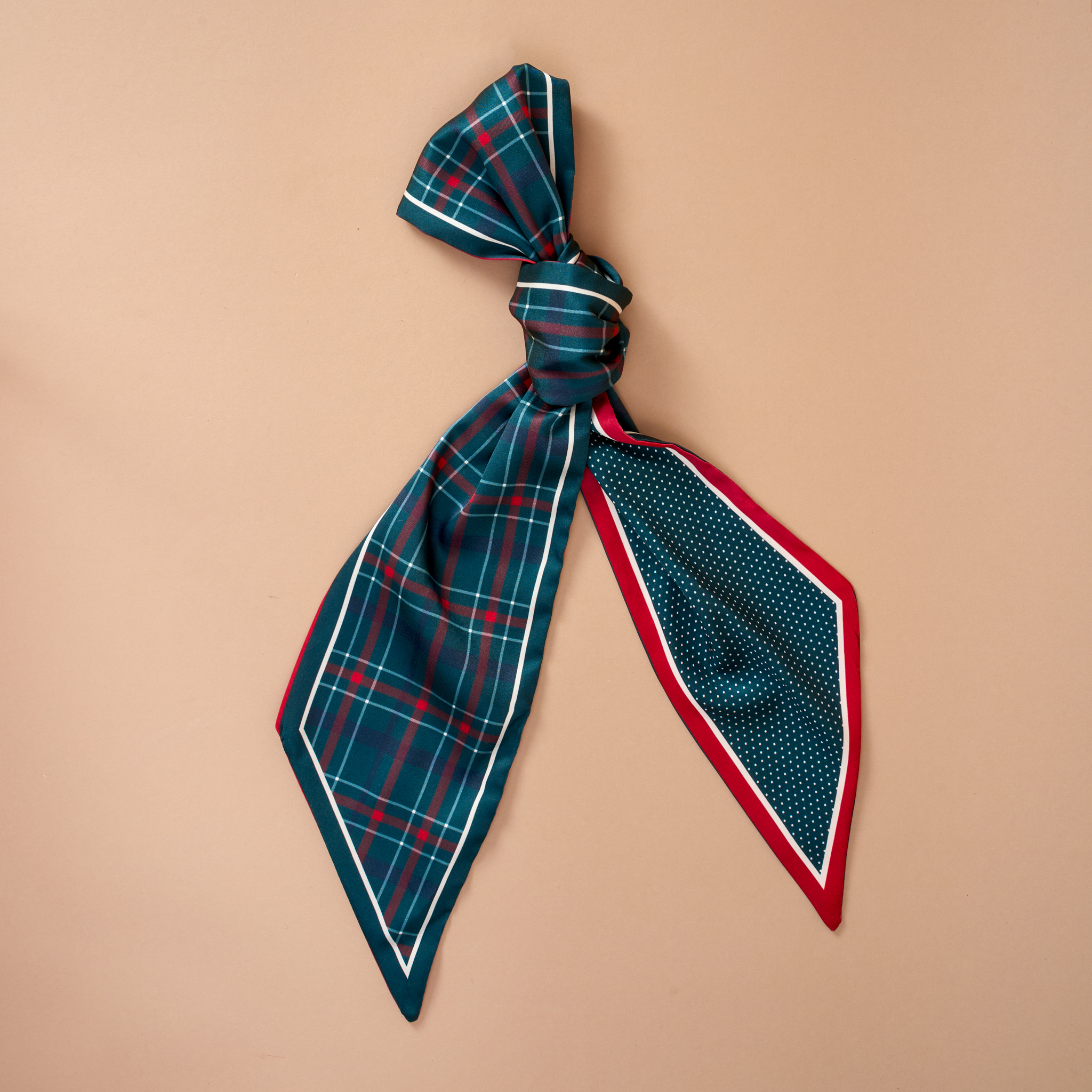 Picture of Twirl & Tie Scarf Accessory-Evergreen Plaid