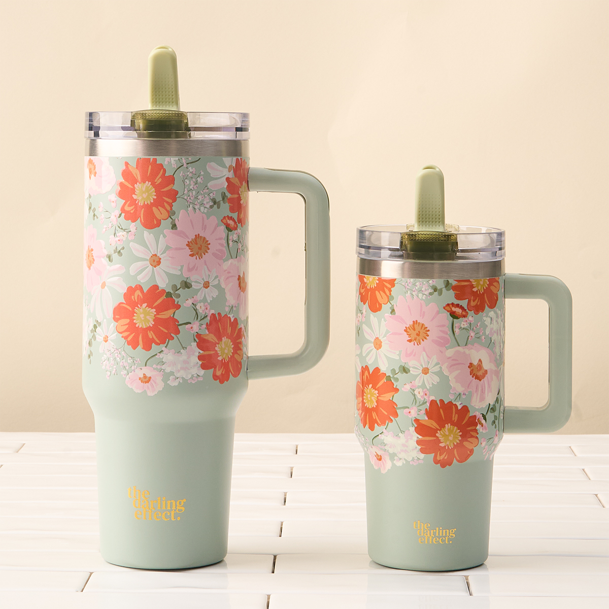 Picture of 40 oz Lifestyle Flip Straw Tumbler-Bouquet Beauty 