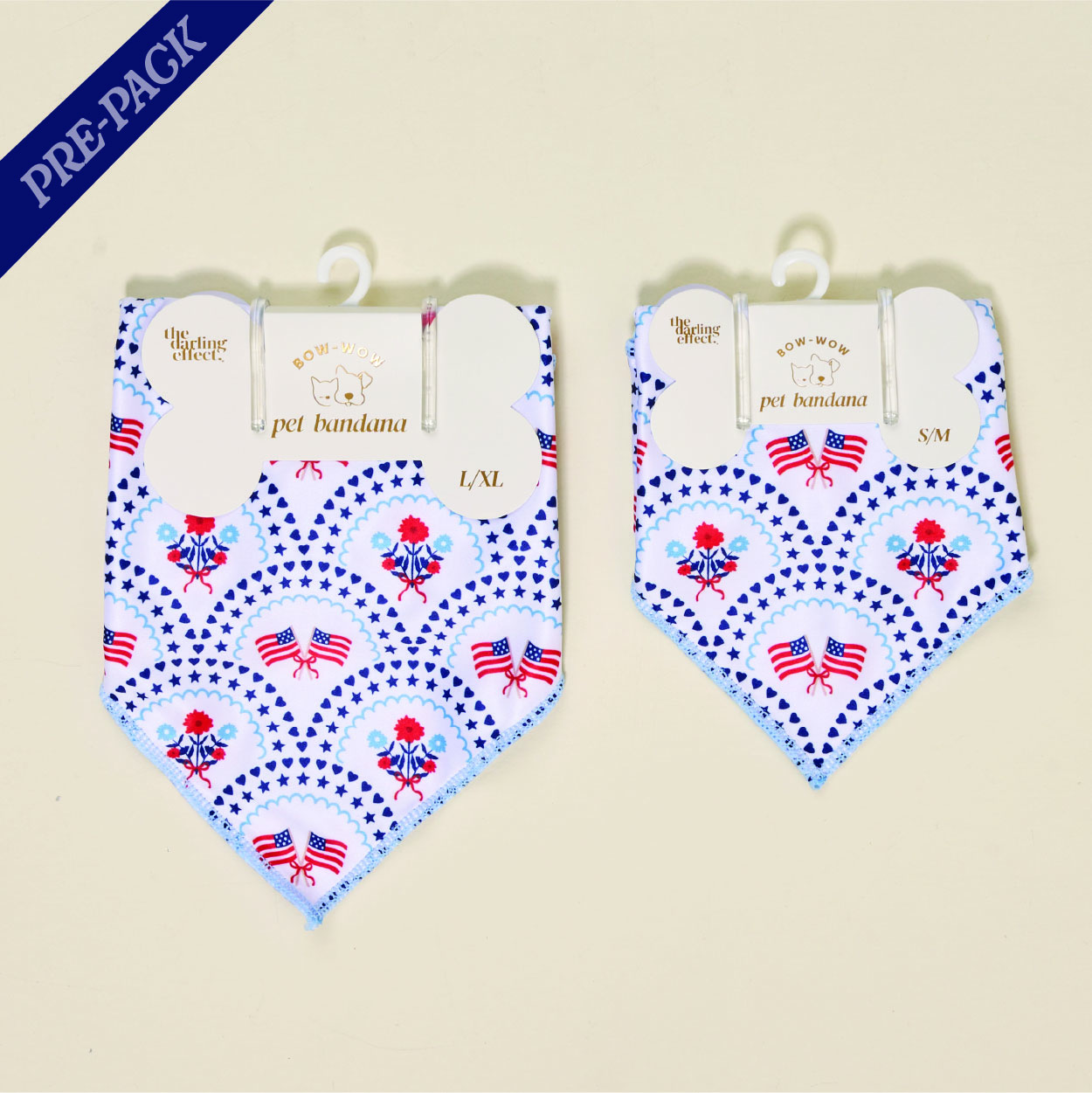 Picture of Bow-Wow Pet Bandana Pre-Pack-All-American Darling