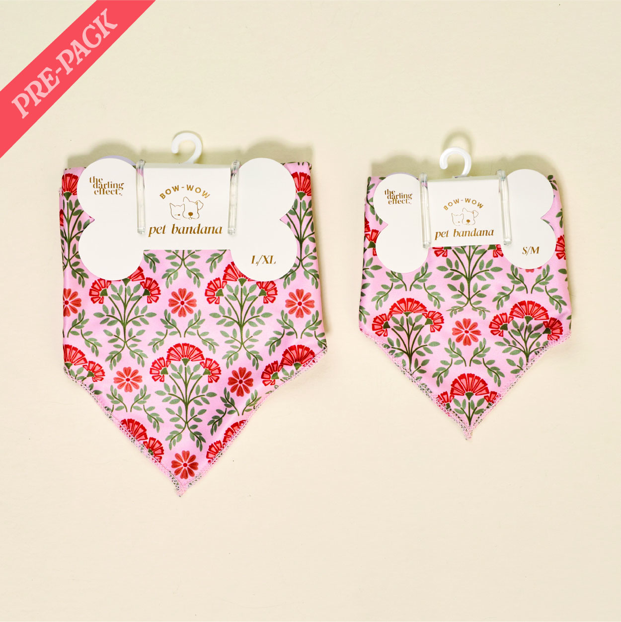 Picture of Bow-Wow Pet Bandana Pre-Pack-Everbloom Dusty Rose