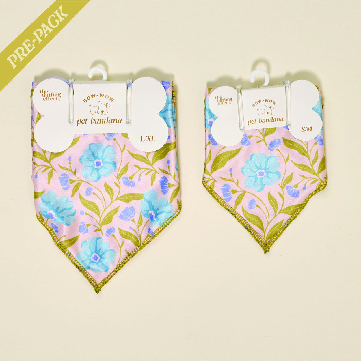 Picture of Bow-Wow Pet Bandana Pre-Pack-Poppin' Petals Aqua