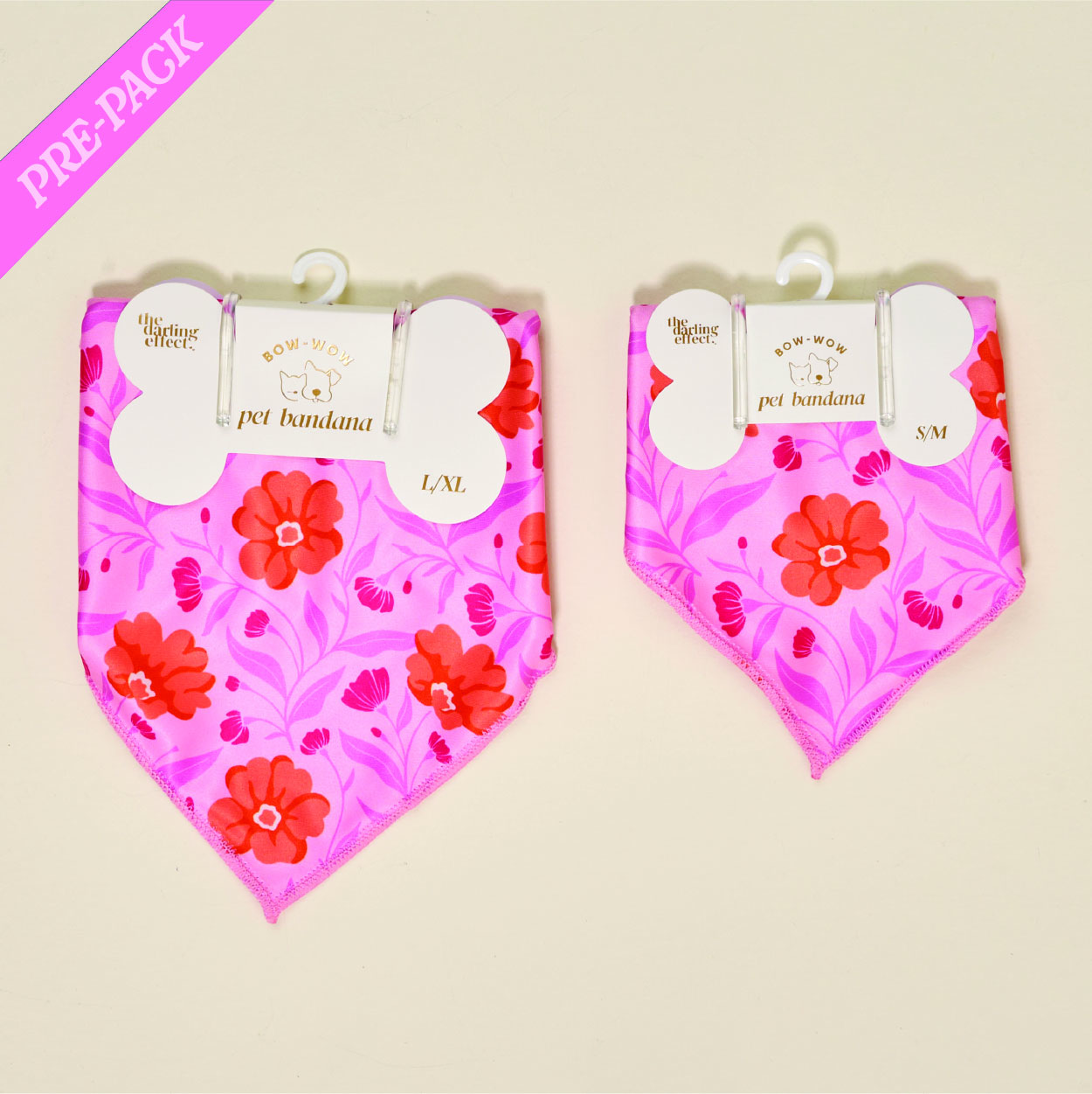 Picture of Bow-Wow Pet Bandana Pre-Pack-Poppin' Petals Hot Pi