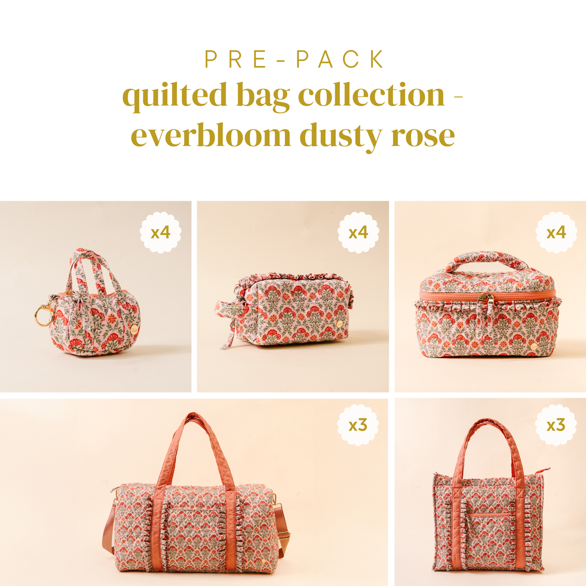 Picture of Quilted Bag Collection Pre-Pack-Everbloom Dusty Ro