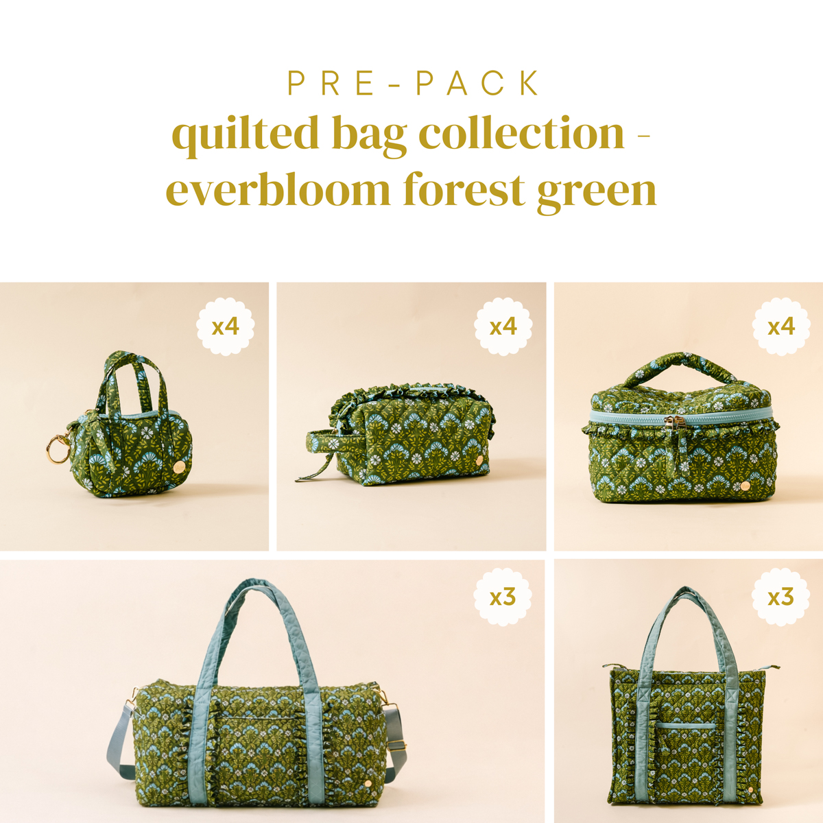 Picture of Quilted Bag Collection Pre-Pack-Everbloom Forest G