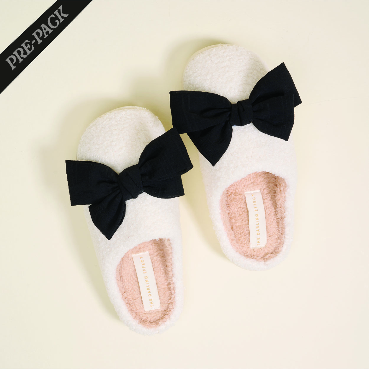 Picture of Fuzzy Slippers Pre-Pack-Betty Bow Black