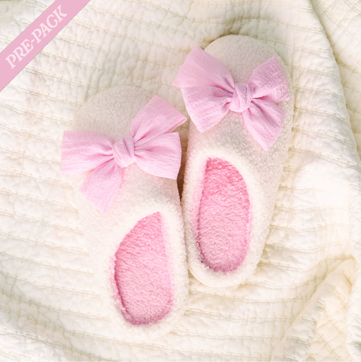 Picture of Fuzzy Slippers Pre-Pack-Betty Bow Blush