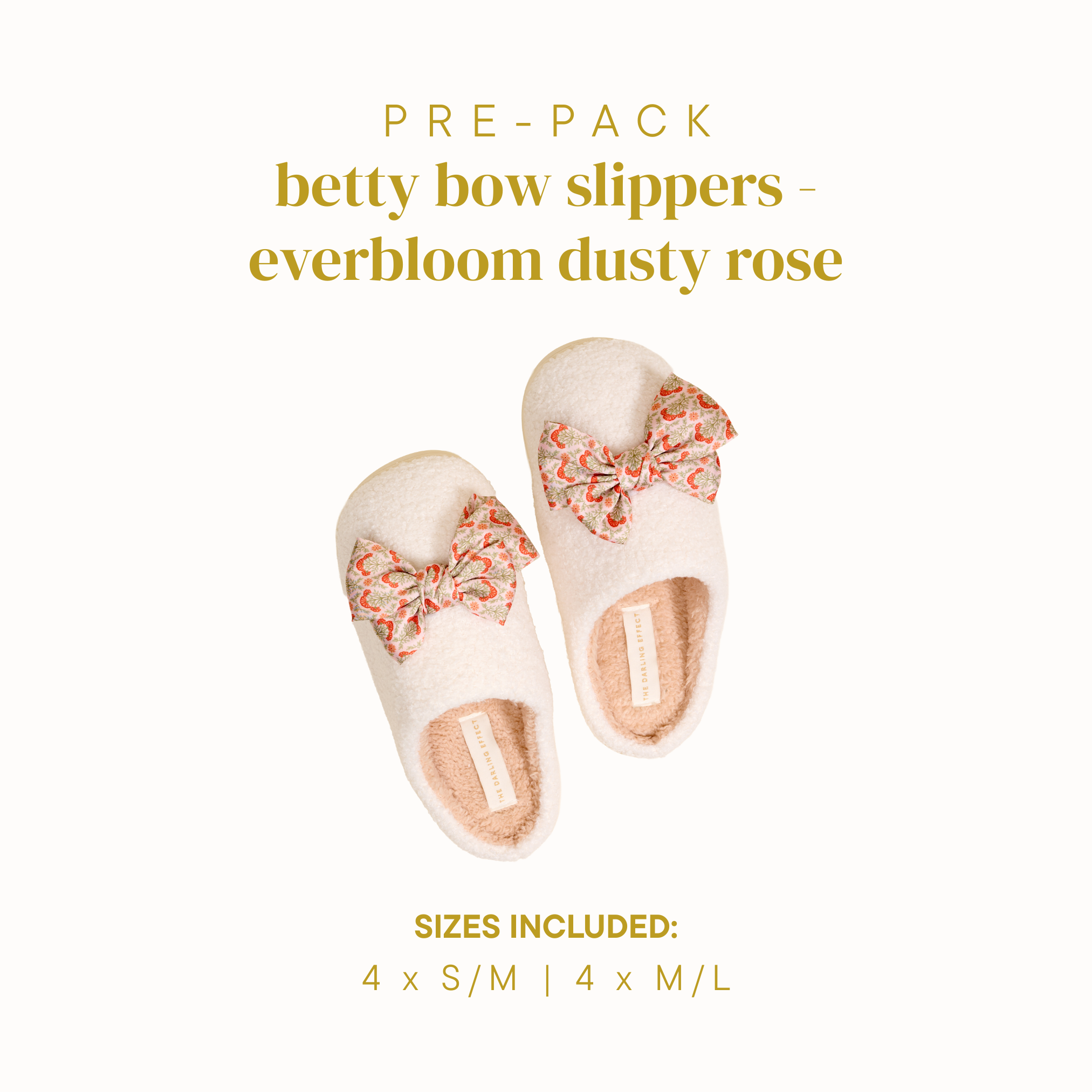 Picture of Fuzzy Slippers Pre-Pack-Betty Bow Everbloom Dusty 
