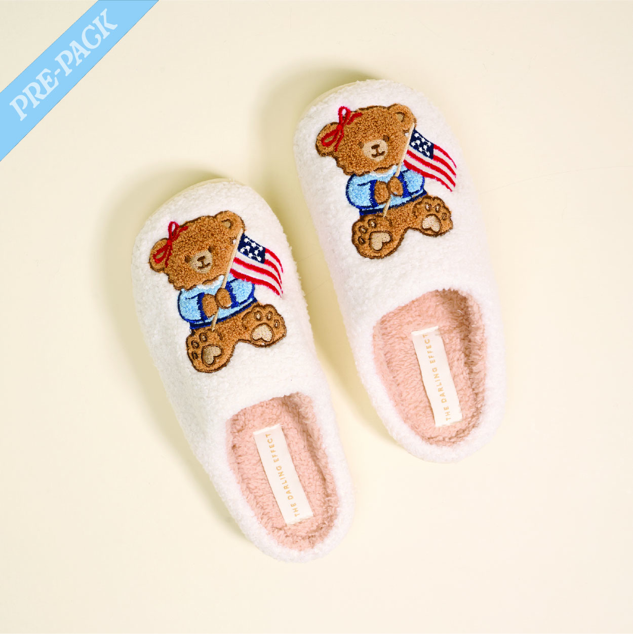 Picture of Fuzzy Slippers Pre-Pack-Star Spangled Bear