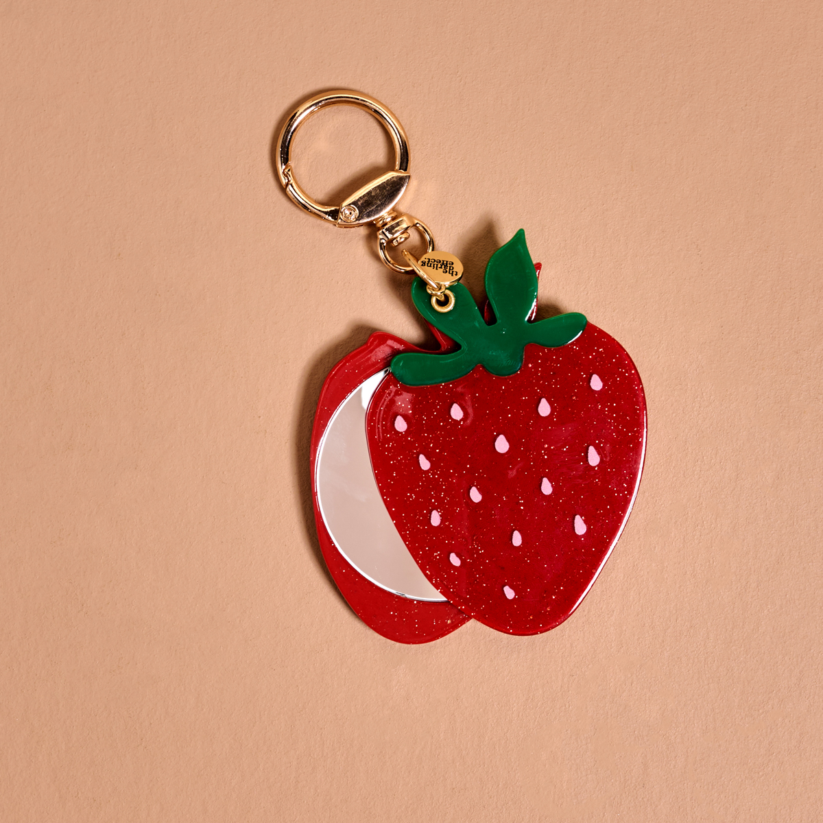 Picture of Mini Mirror Bag Charm- Strawberry