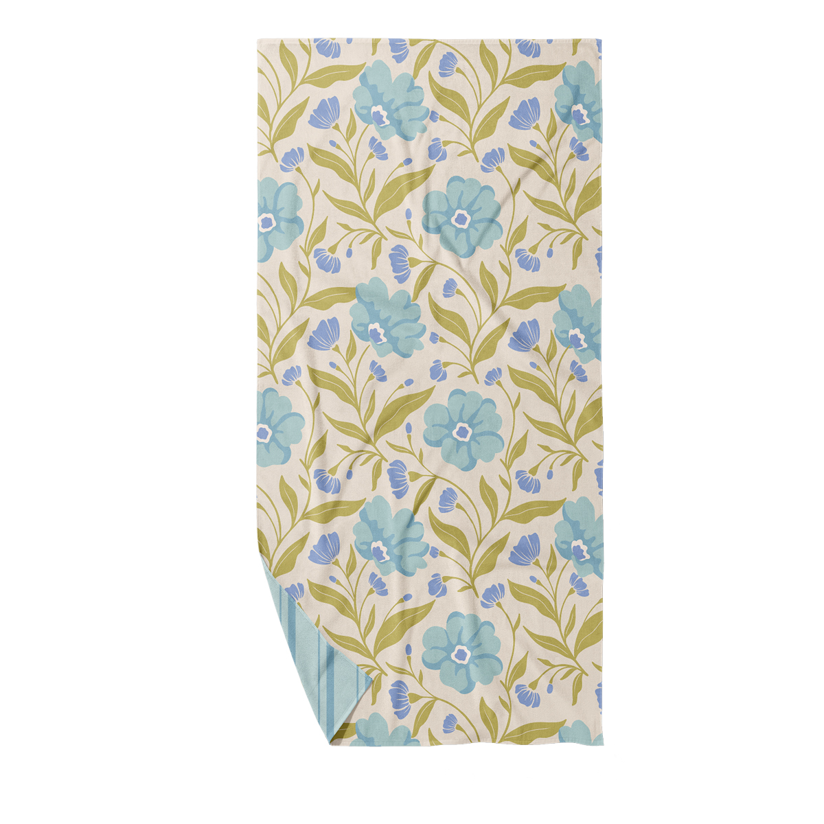 Picture of XL Quick-Dry Beach Towel-Poppin' Petals Aqua