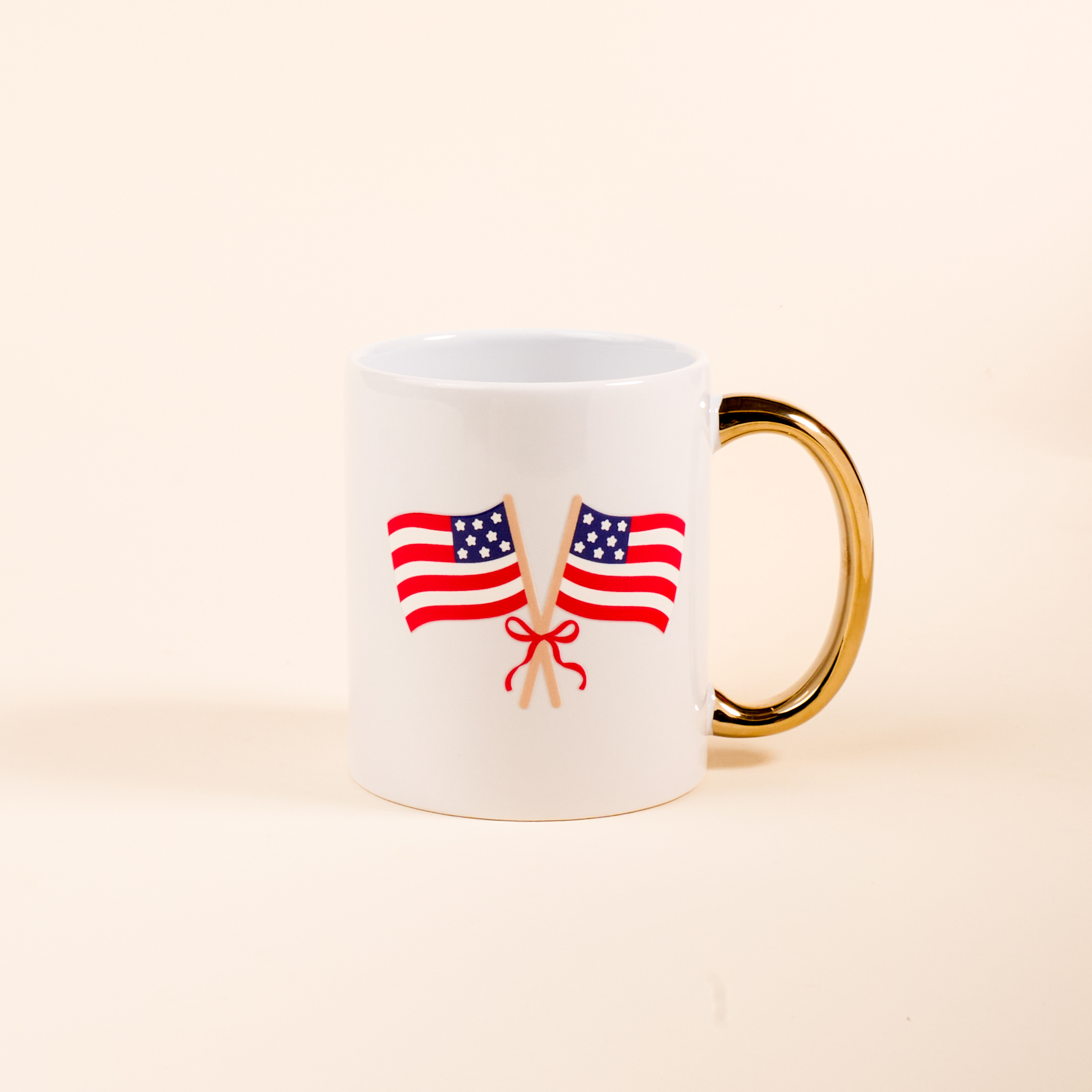 Picture of 11 oz Cozy Cute Ceramic Mug-American Flags