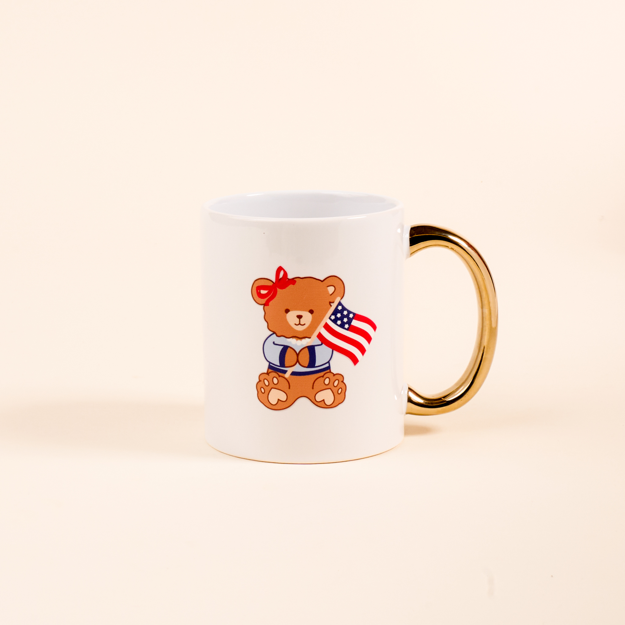 Picture of 11 oz Cozy Cute Ceramic Mug-Star Spangled Bear