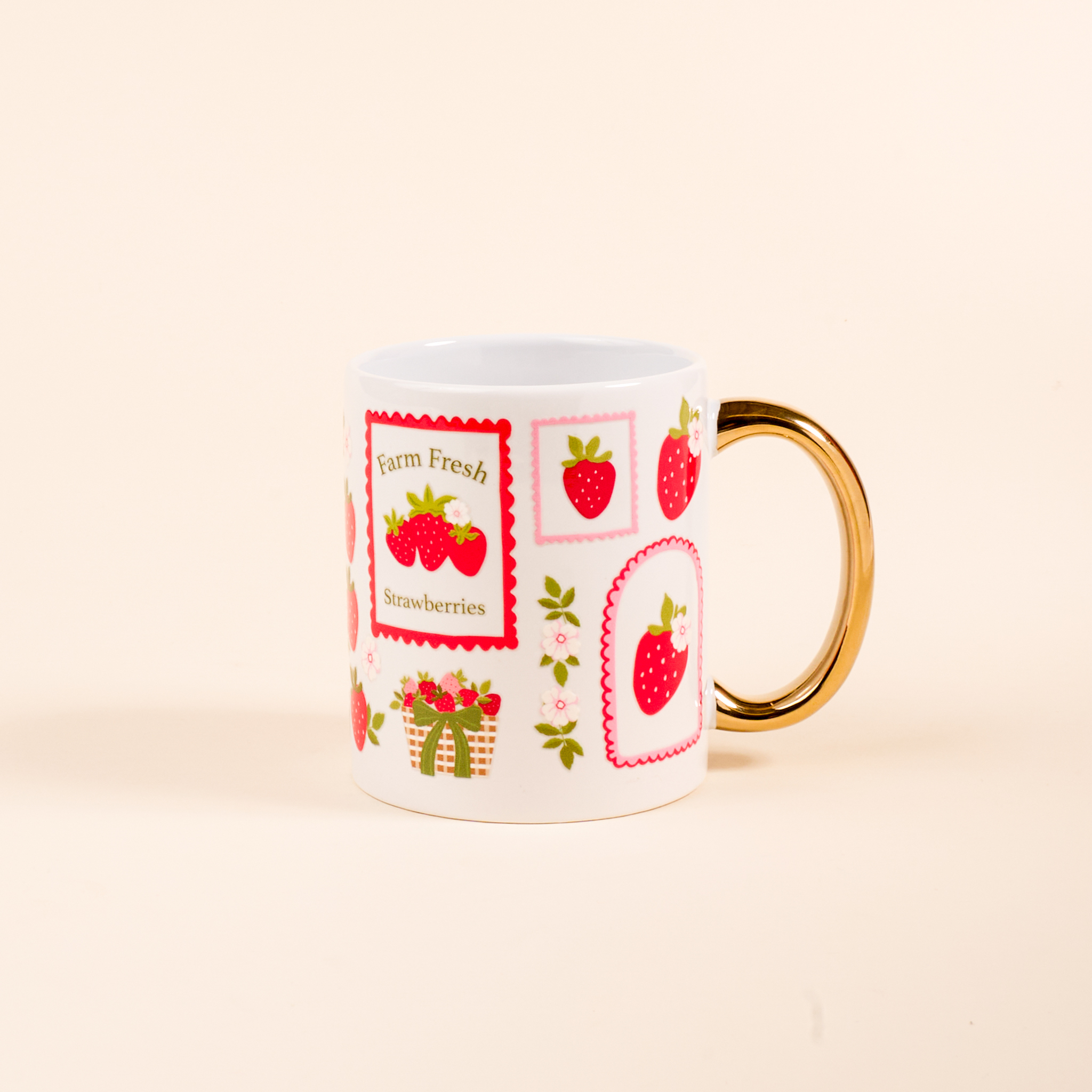 Picture of 11 oz Cozy Cute Ceramic Mug-Strawberry