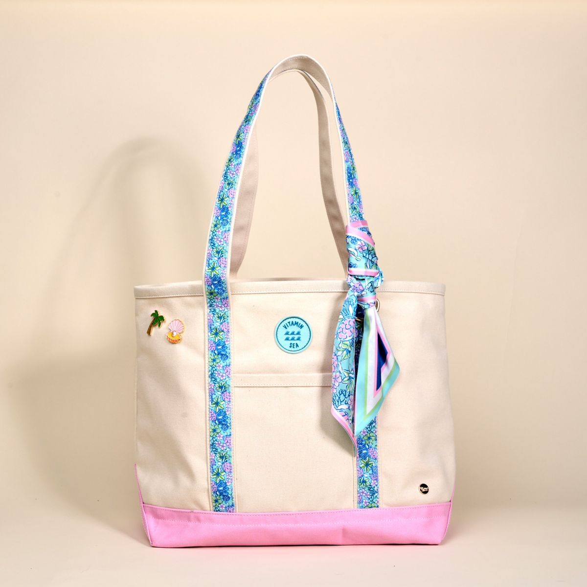 Picture of The Darling Canvas Tote Bag-Coastal Cove