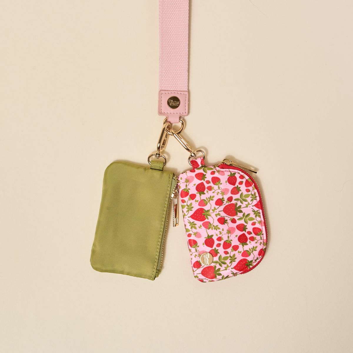 Picture of Dynamic Duo Pouch Wristlet-Strawberry Fields