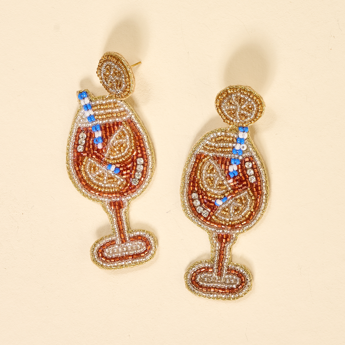 Picture of Beaded Earrings-Aperol Spritz