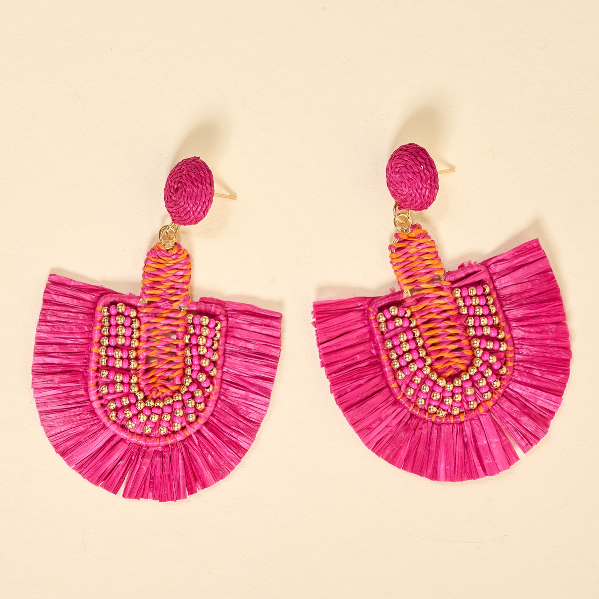 Picture of Fringe Earrings-Hot Pink