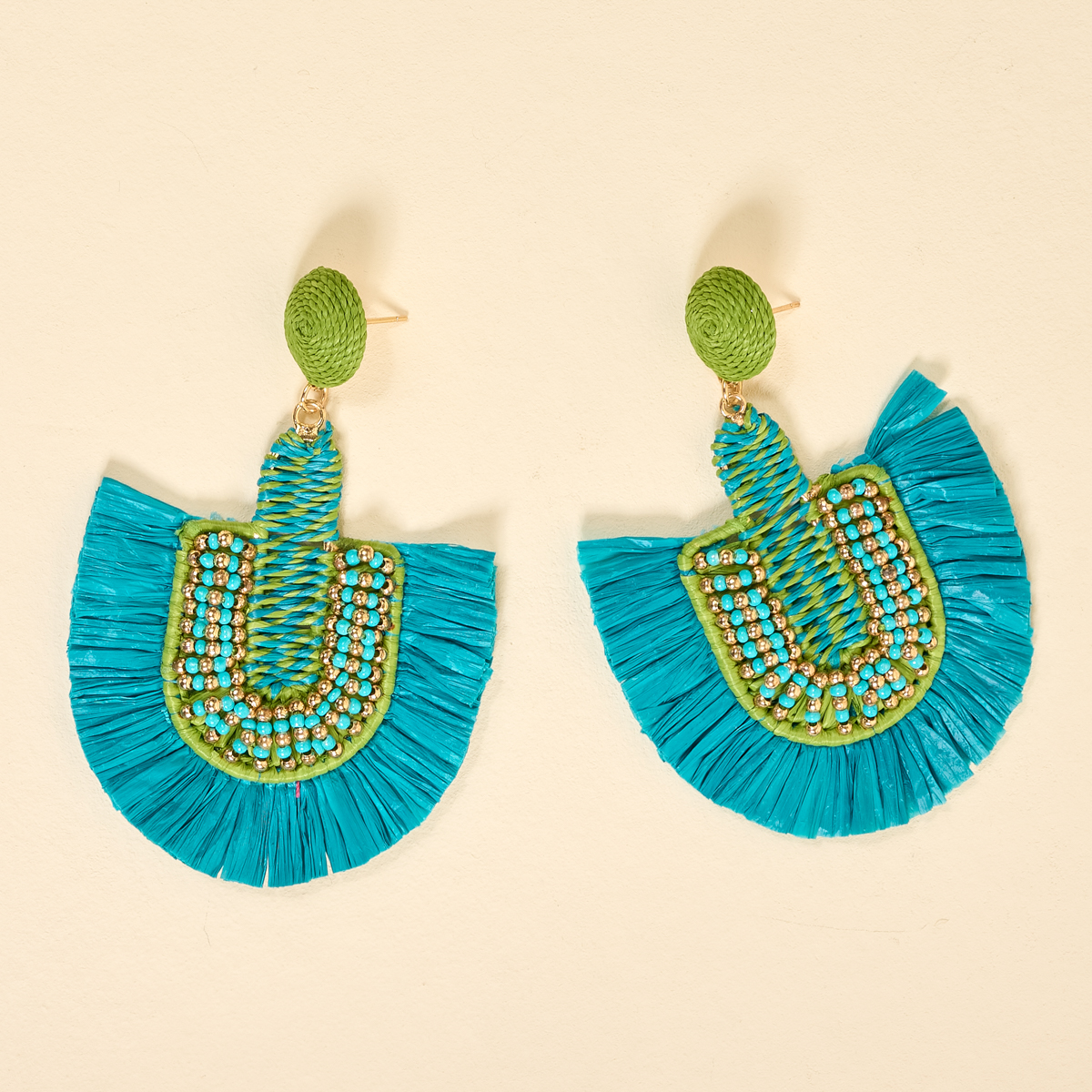 Picture of Fringe Earrings-Teal