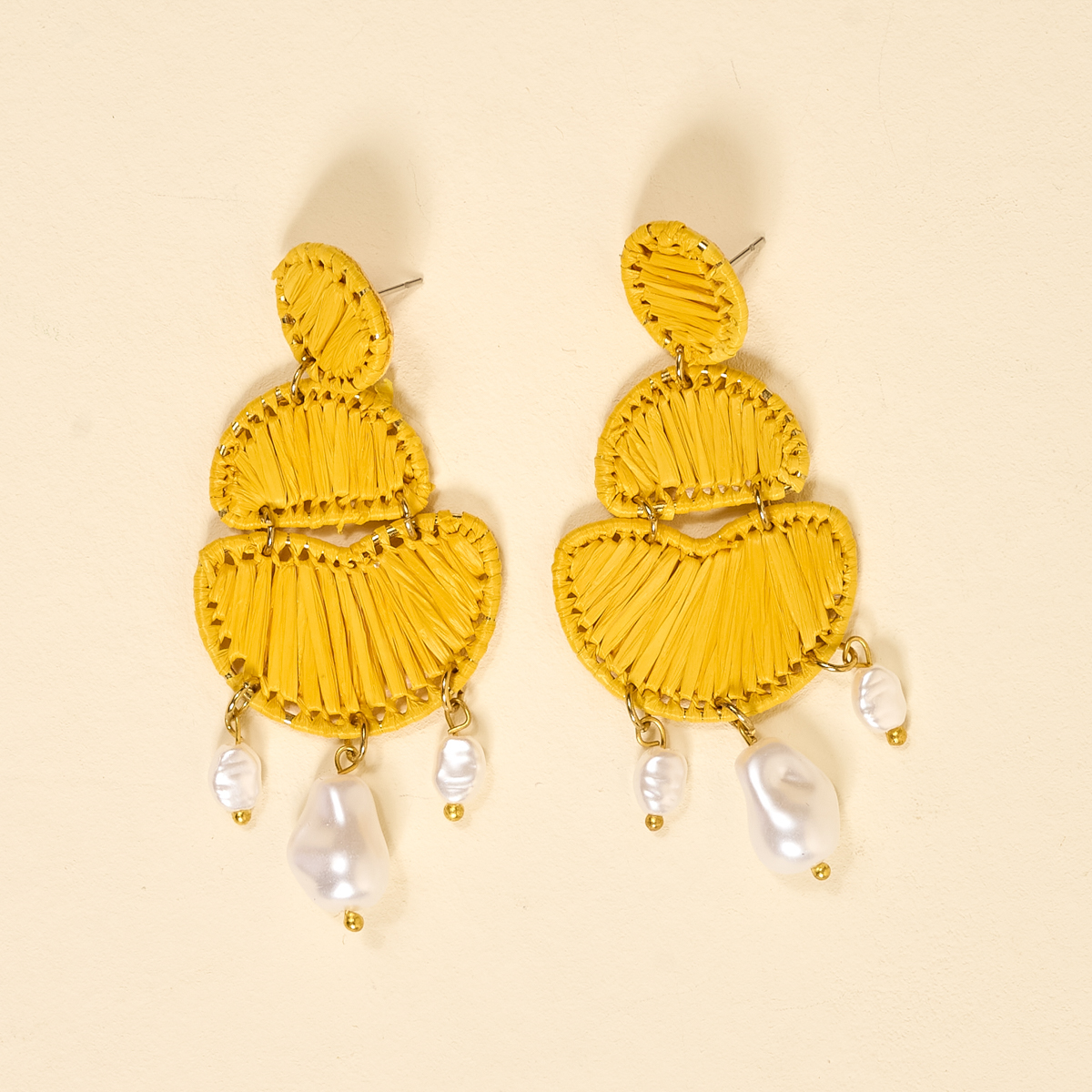 Picture of Pearl Affair Earrings-Yellow