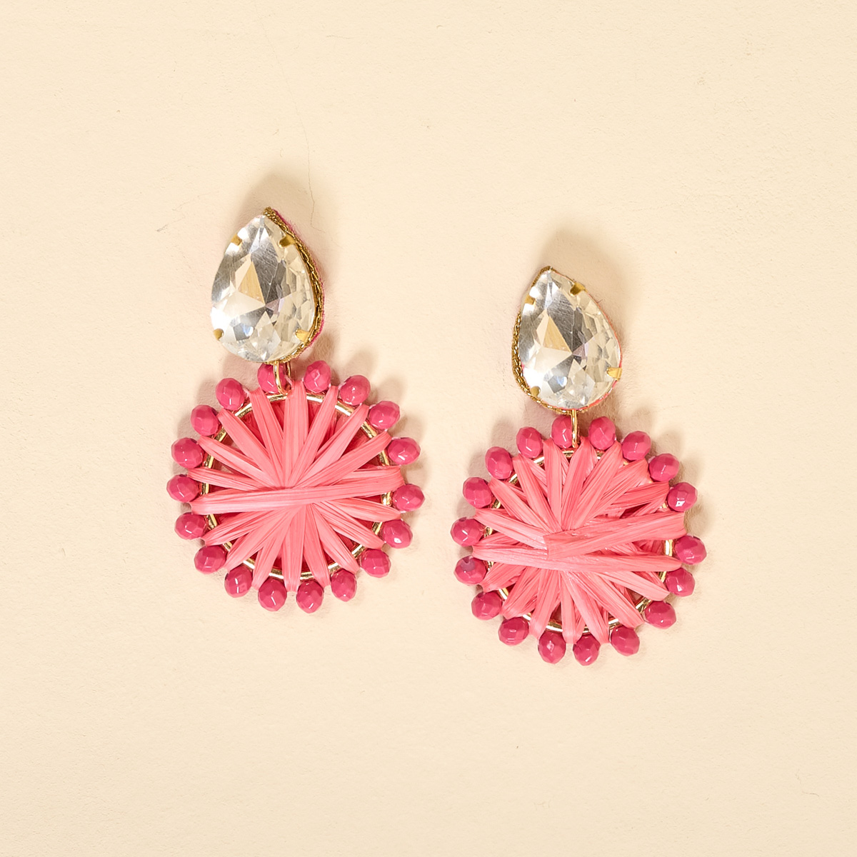Picture of Radiant Gem Earrings-Hot Pink