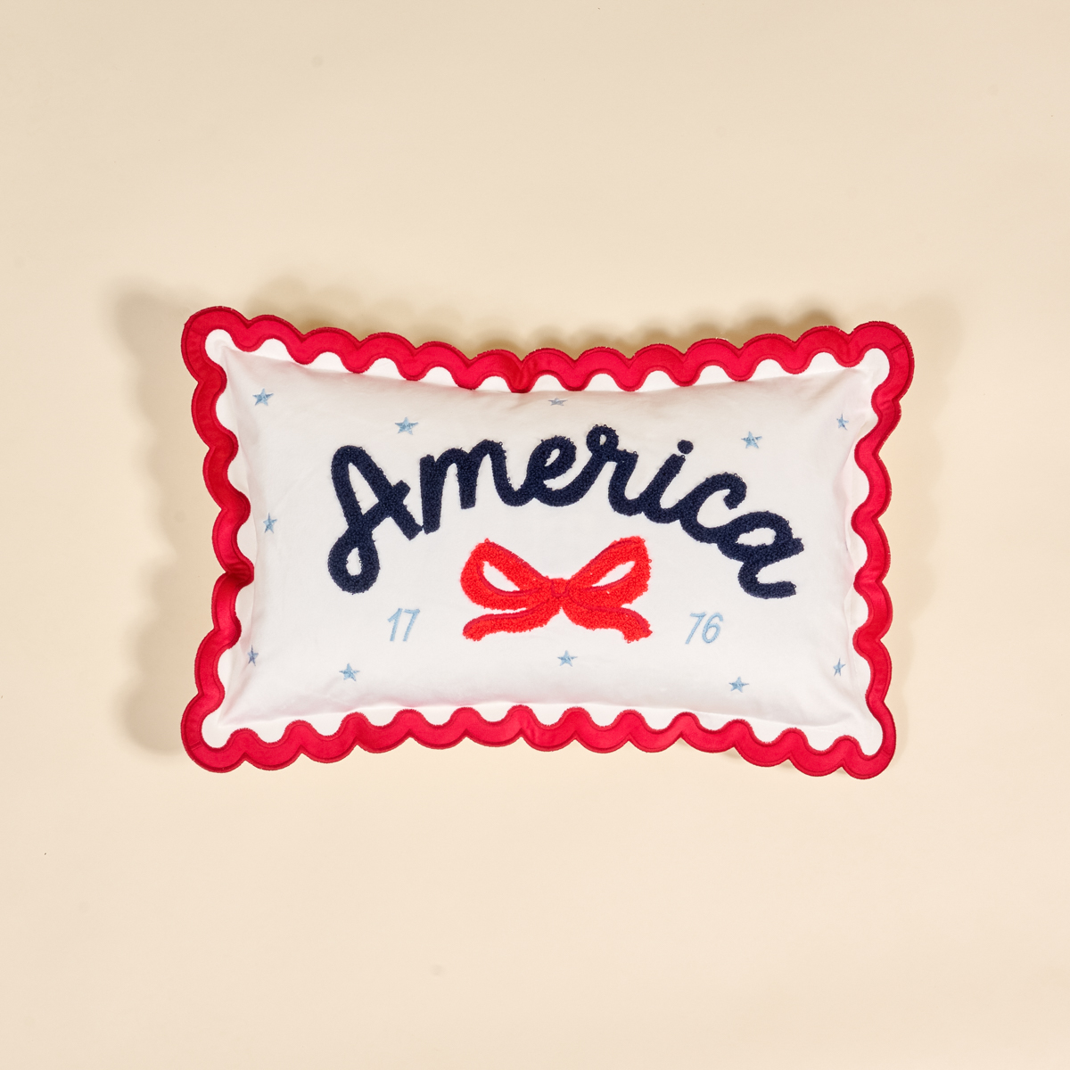 Picture of Scalloped Rectangle Throw Pillow-America