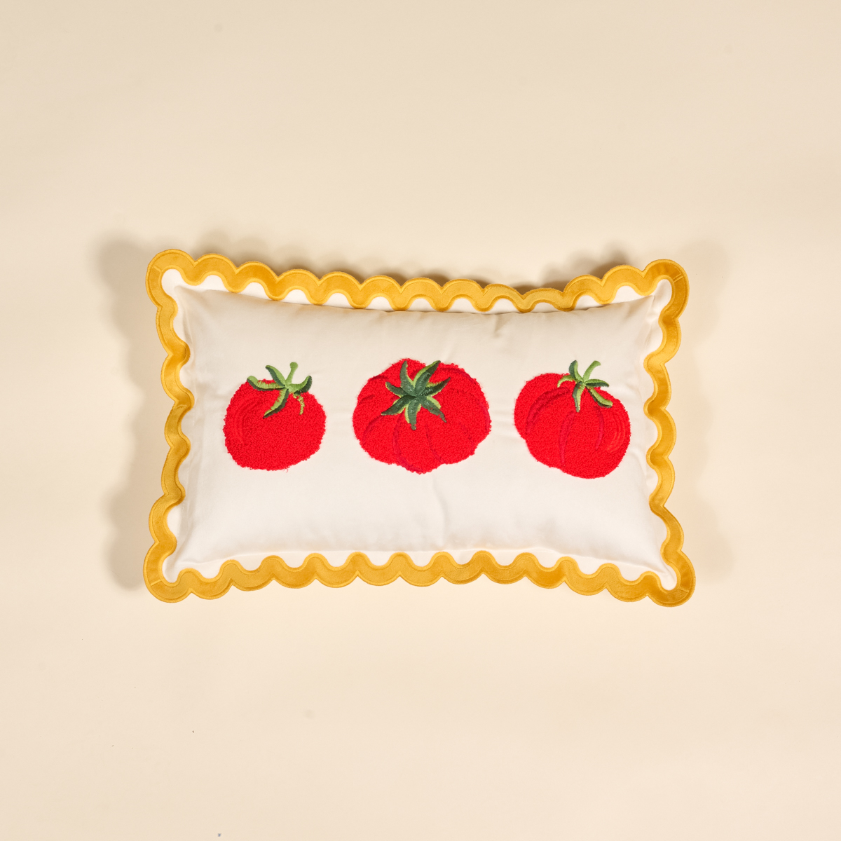 Picture of Scalloped Rectangle Throw Pillow-Tomatoes