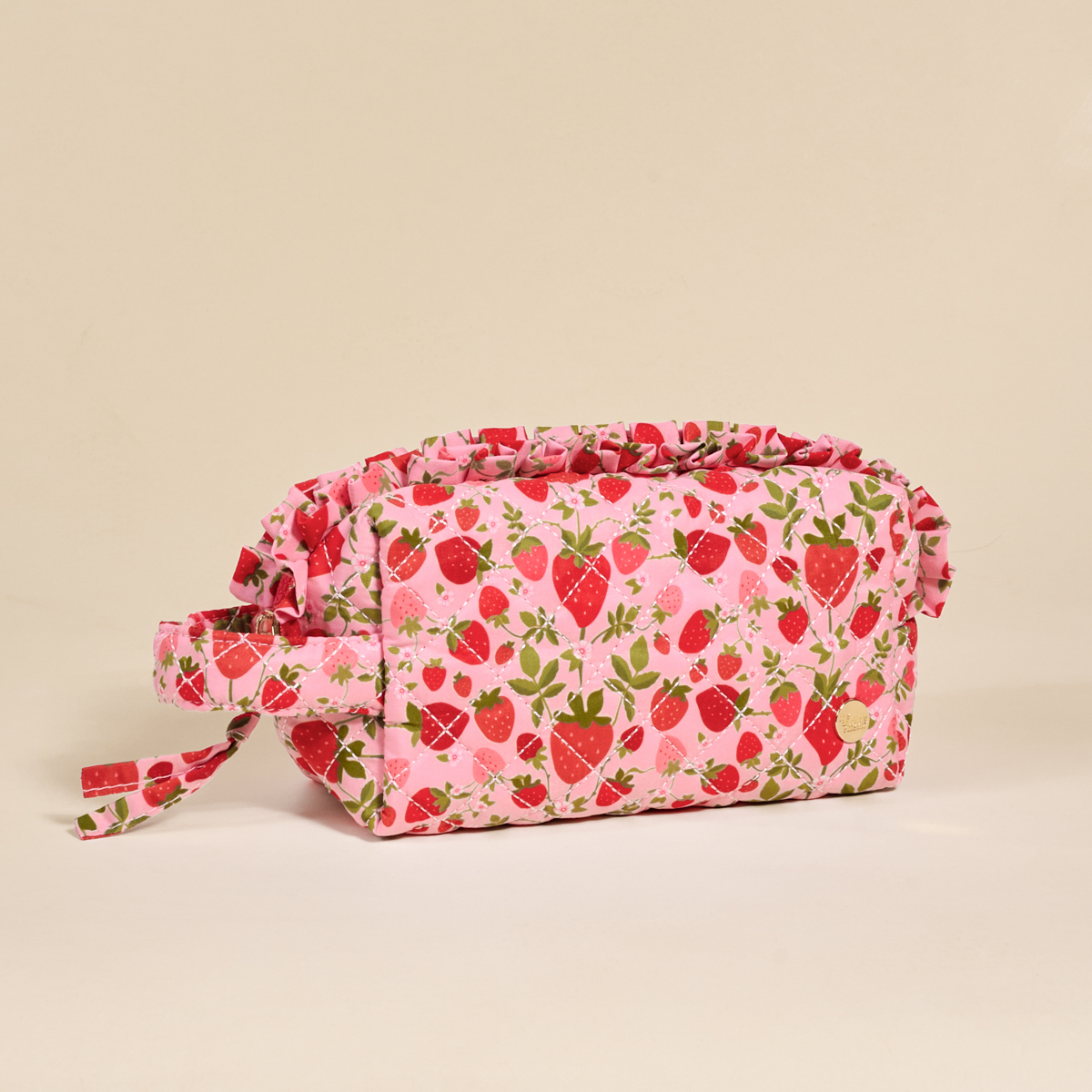 Picture of Essentials Quilted Cosmetic Pouch-Strawberry Field