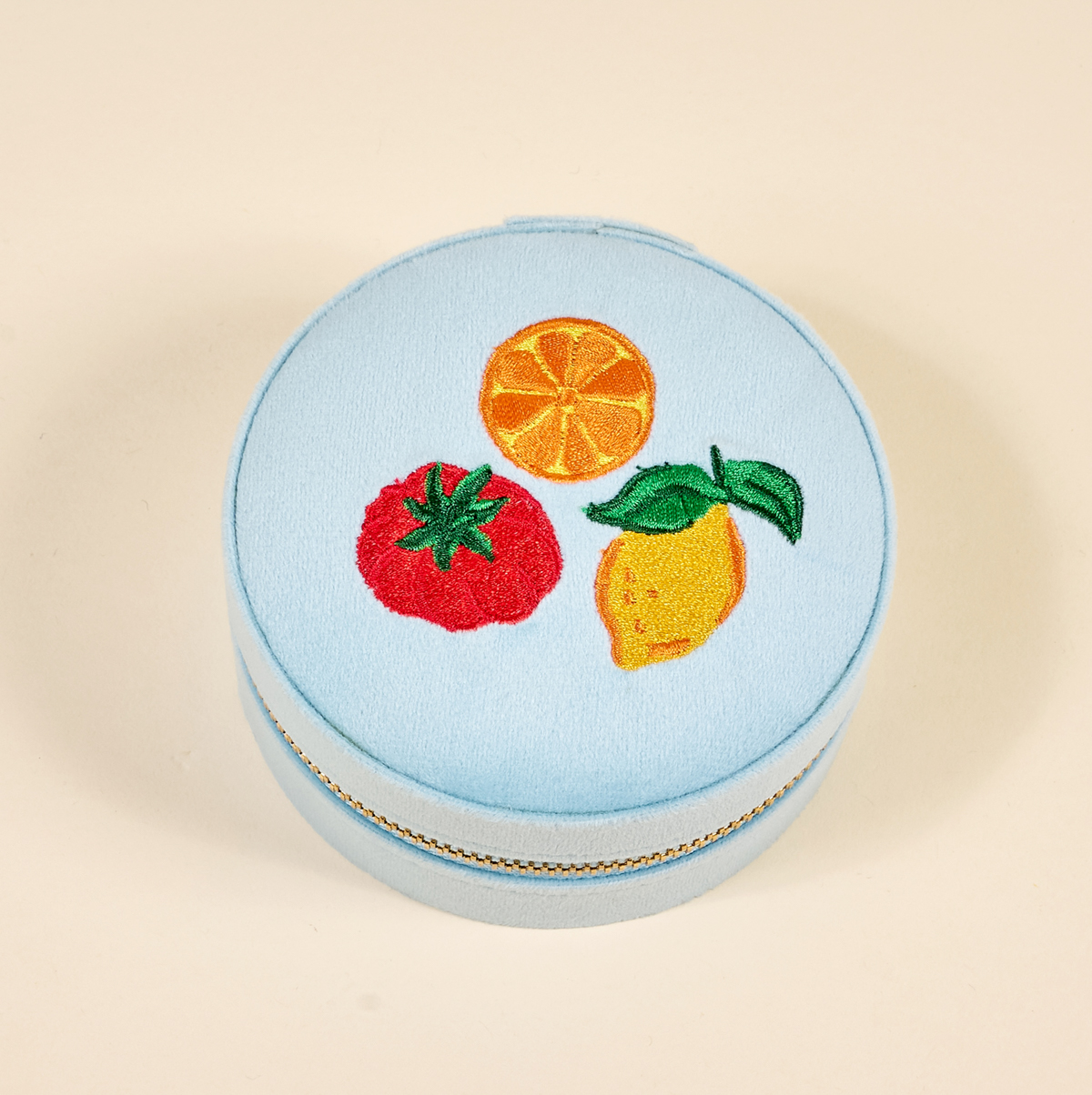 Picture of Round Velvet Jewelry Case-Fruit Market