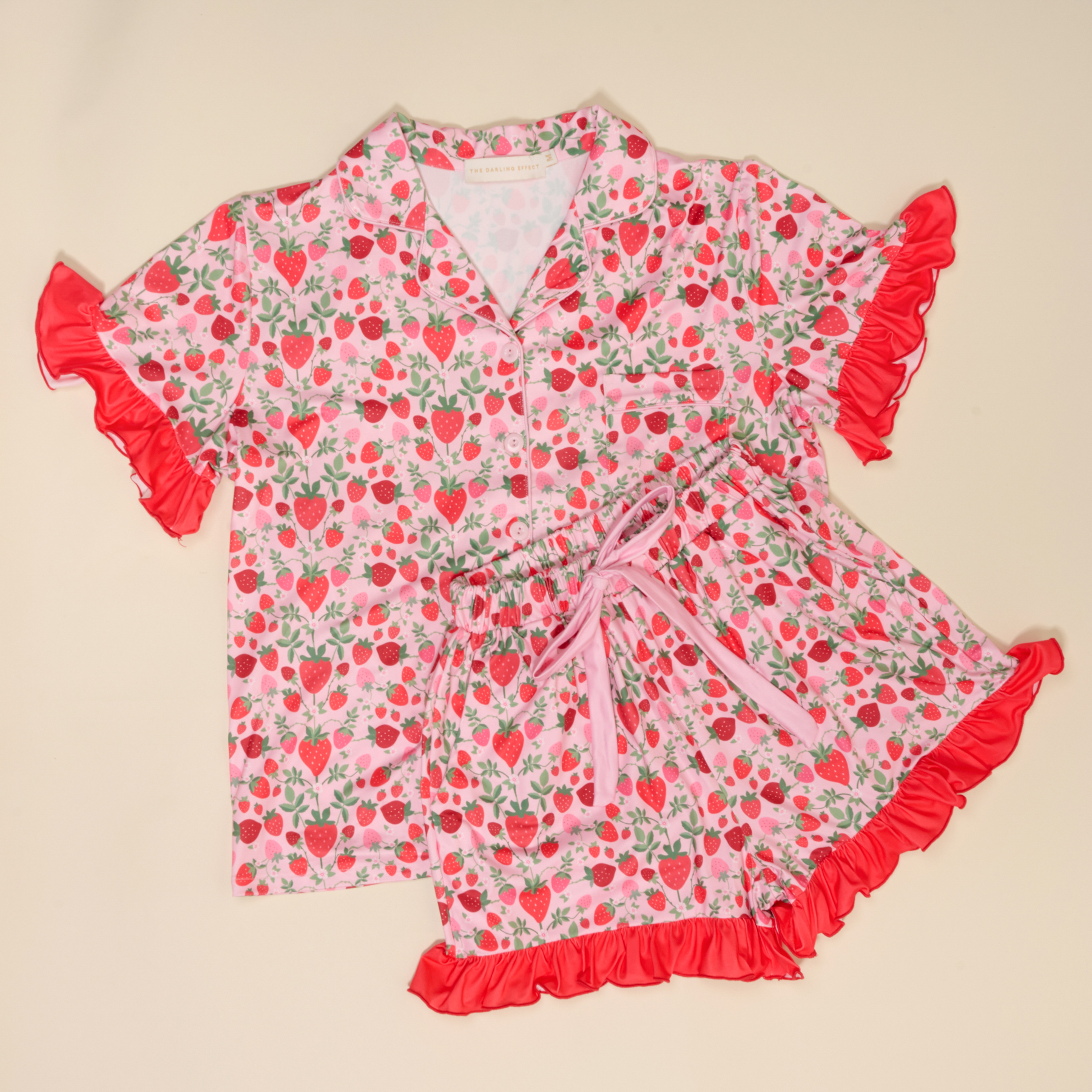 Picture of Slumber Party Pajama Shorts Set-M-Strawberry Field