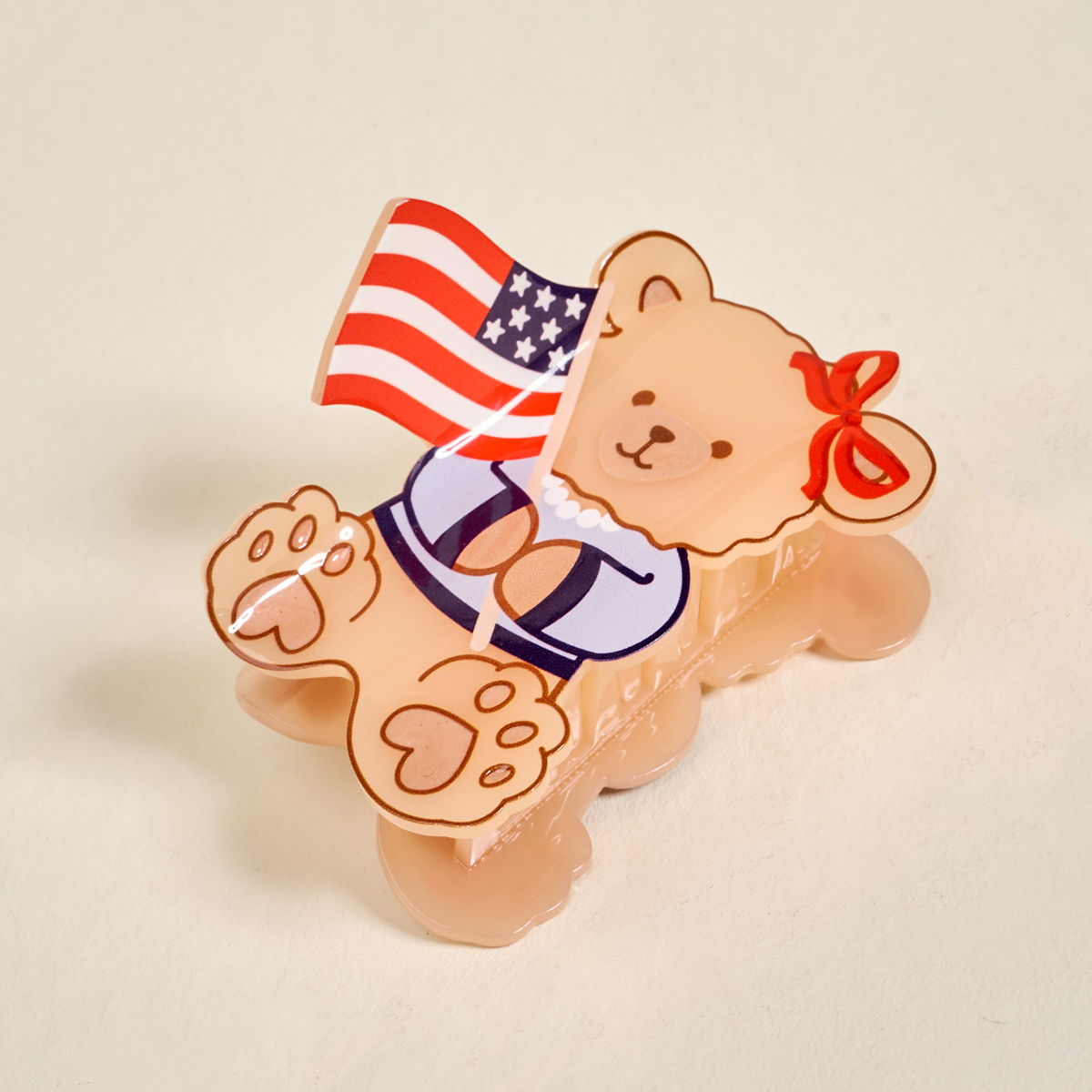 Picture of Shape Up Claw Clip-Star Spangled Bear