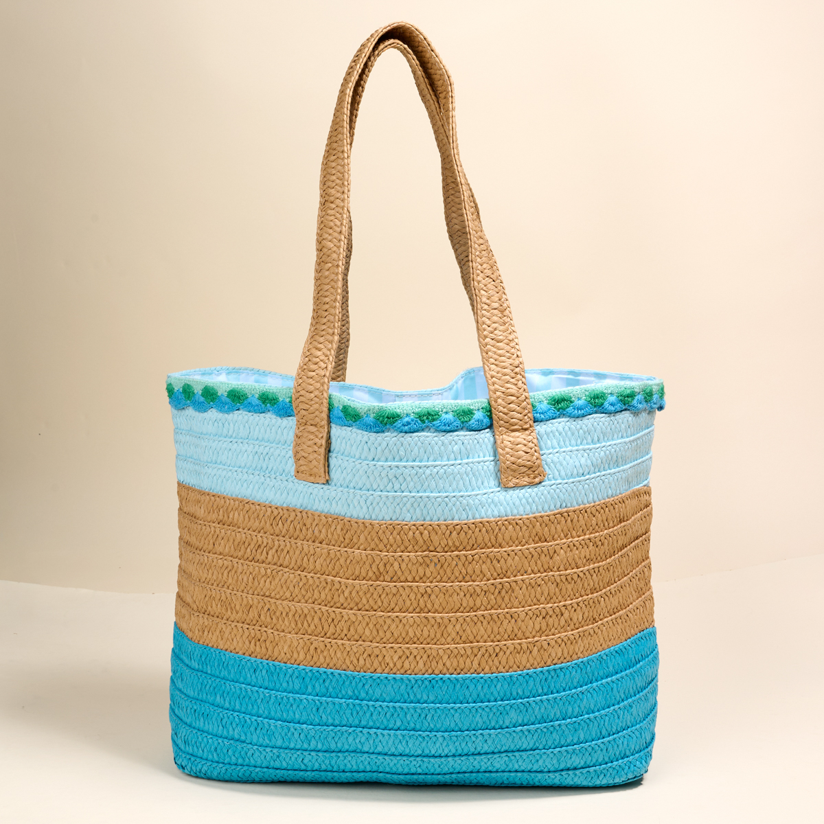 Picture of Straw & Sun Tote-Coastal Breeze