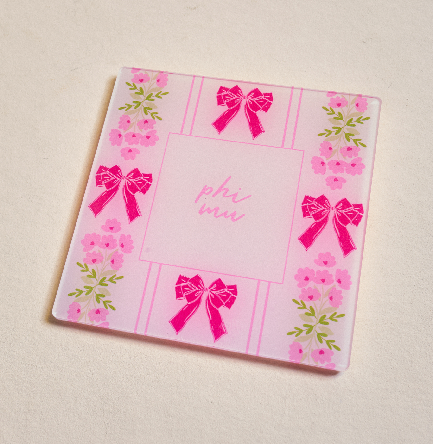 Picture of Sorority Acrylic Coaster-Phi Mu