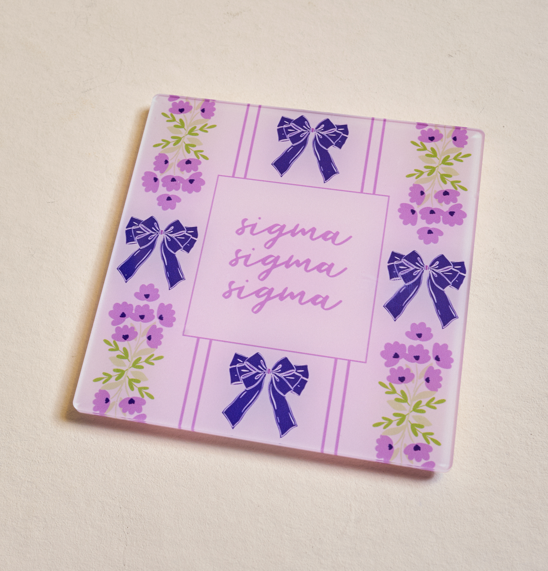 Picture of Sorority Acrylic Coaster-Sigma Sigma Sigma